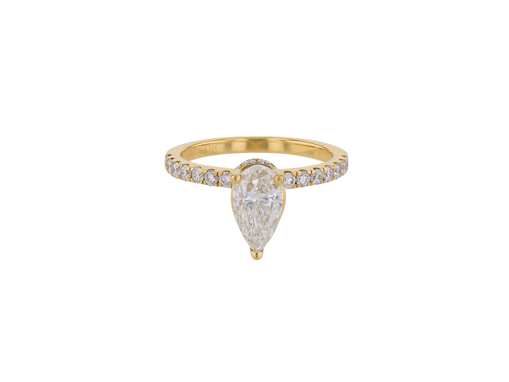 Hidden Halo Pear Ring