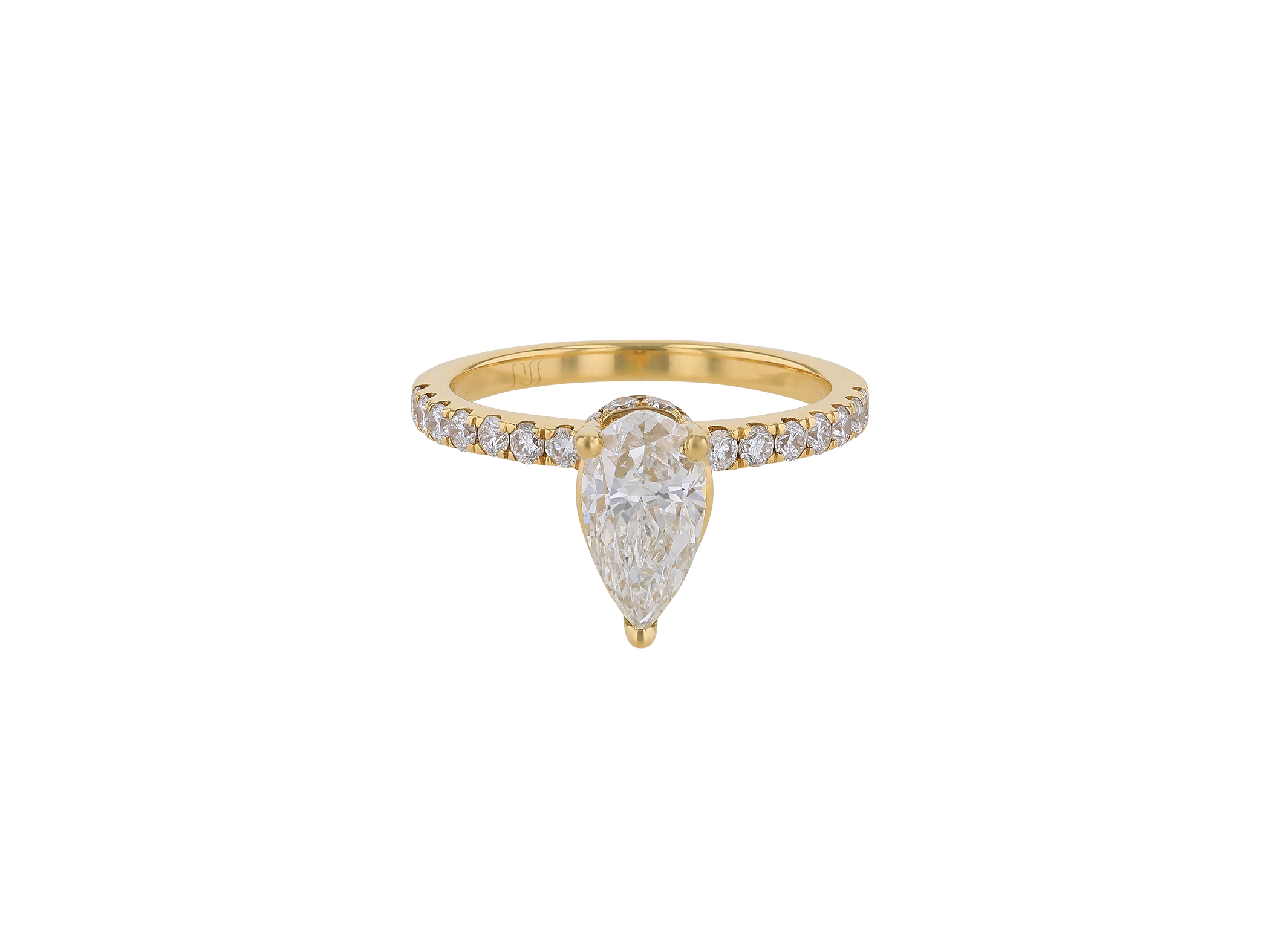 Hidden Halo Pear Ring