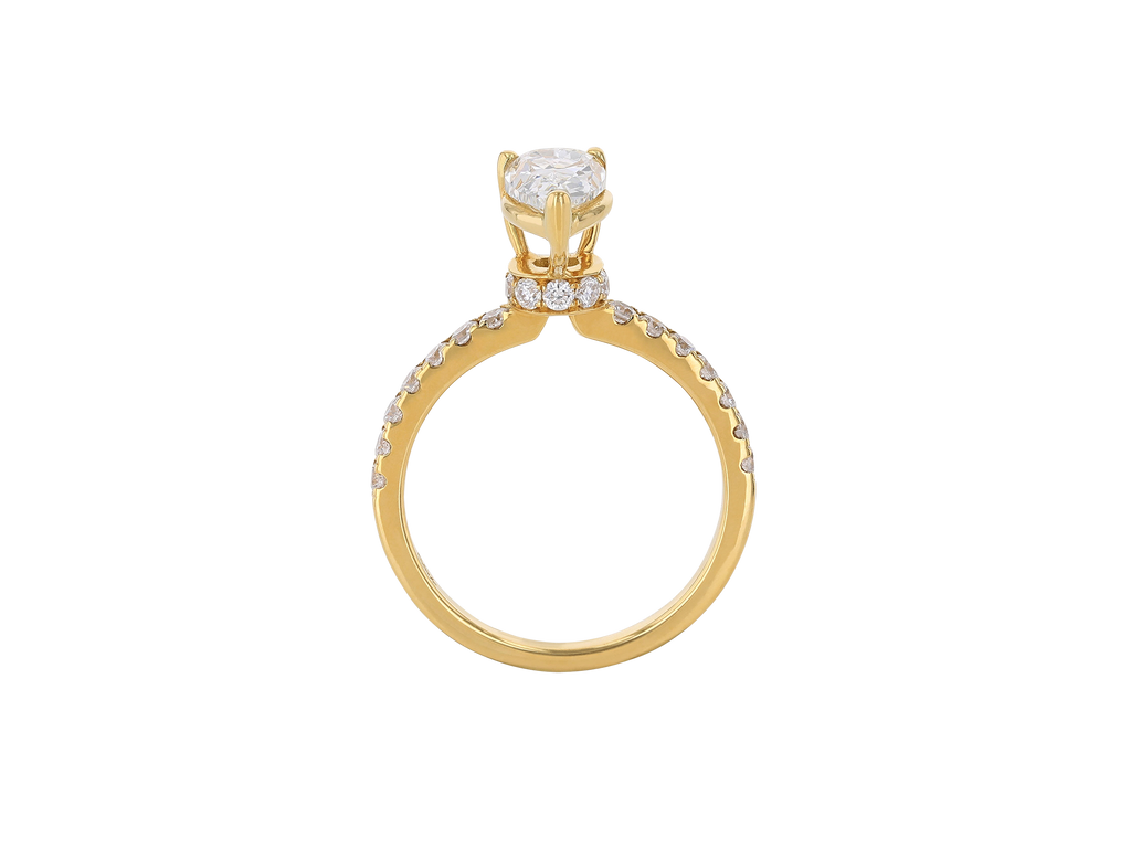 Hidden Halo Pear Ring