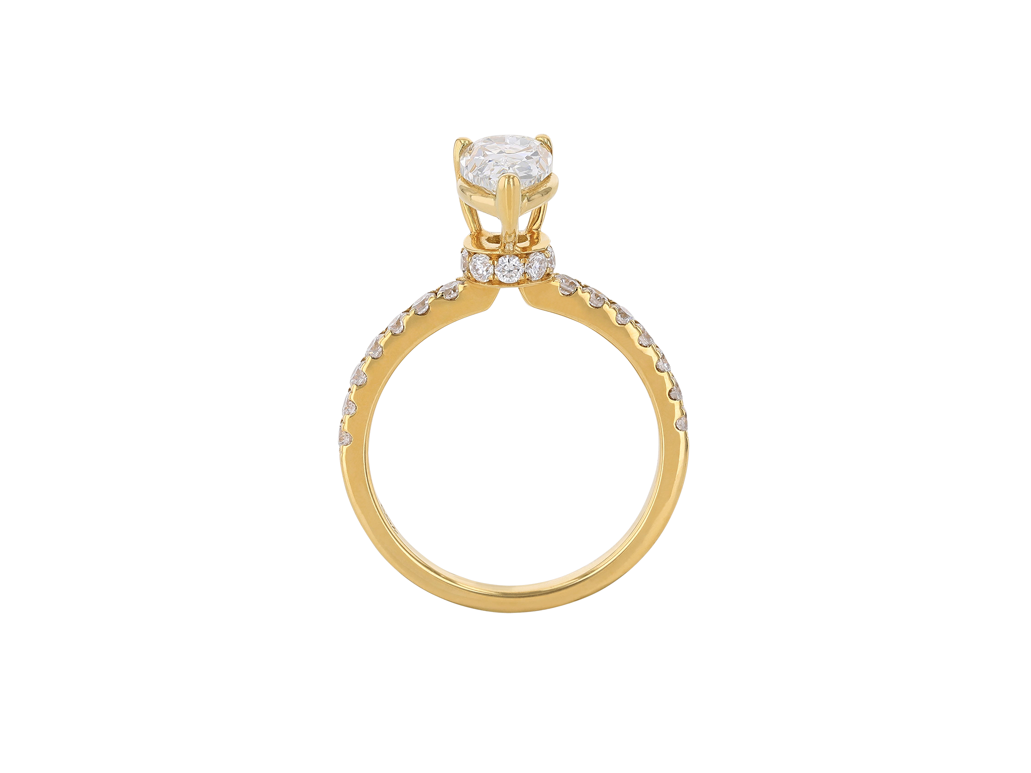 Hidden Halo Pear Ring