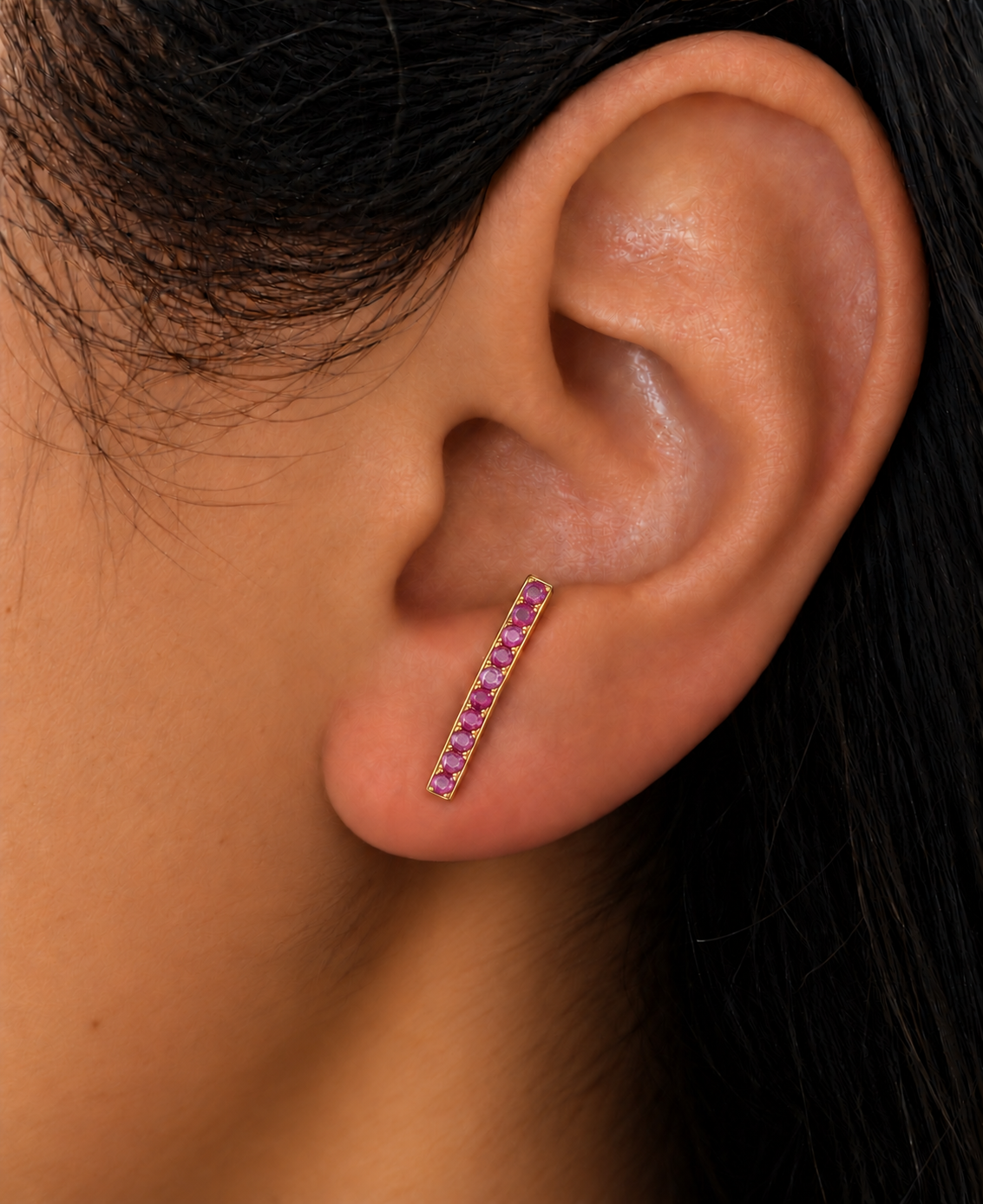 Sapphire Sword Hoop Earrings