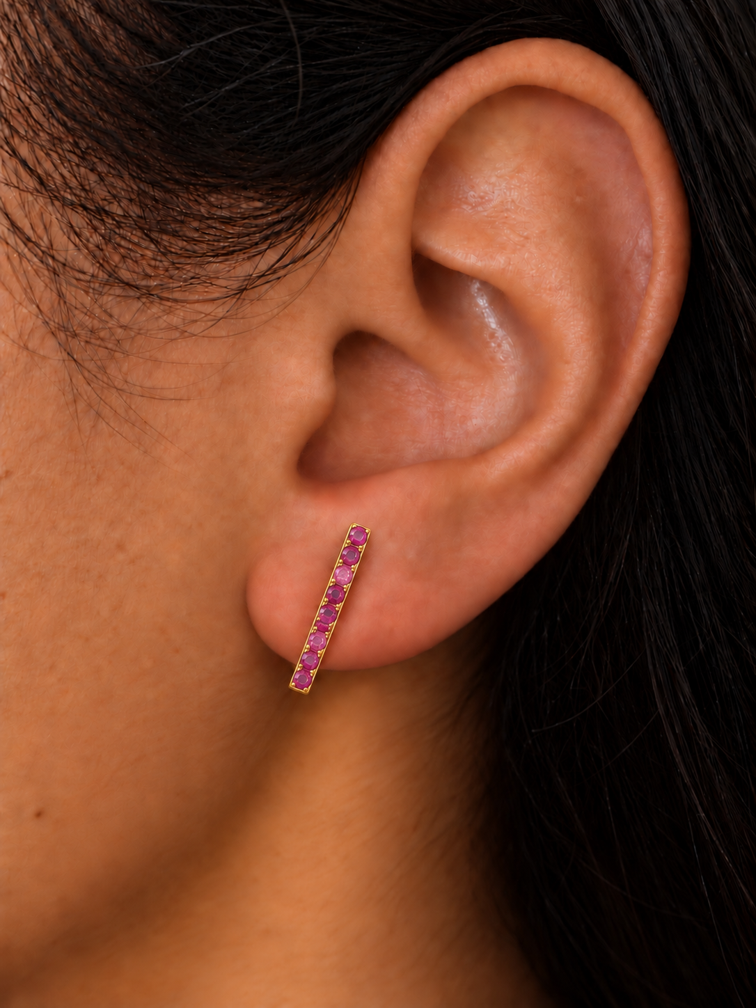 Sapphire Sword Hoop Earrings