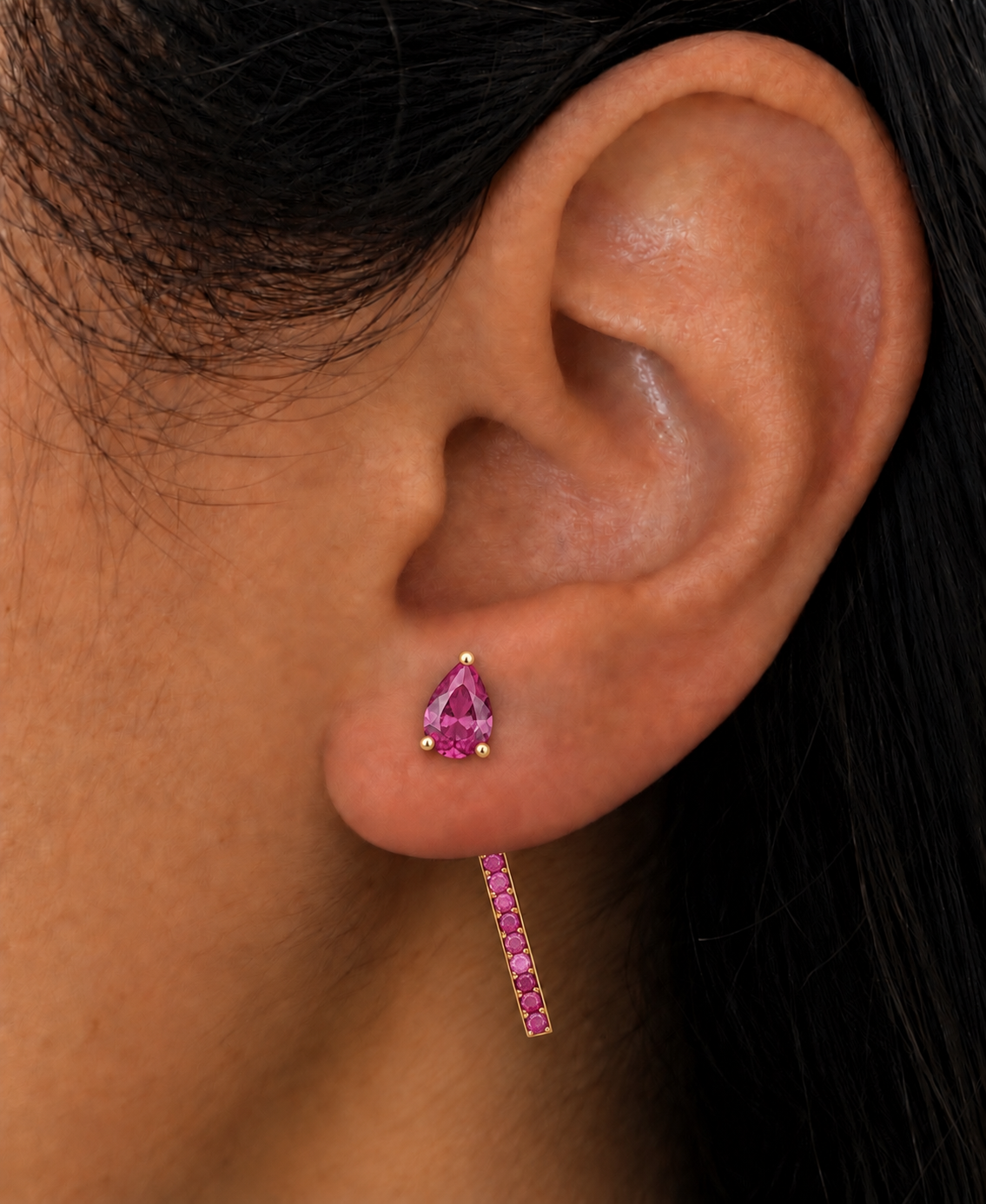 Sapphire Sword Hoop Earrings