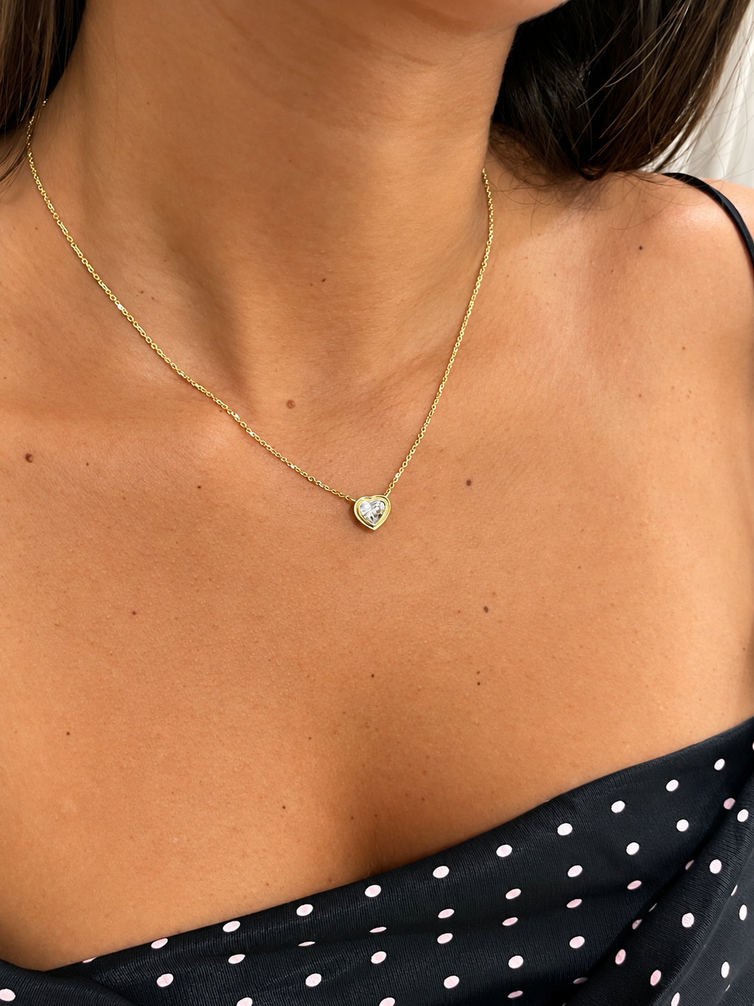Jay Bezel Heart Pendant