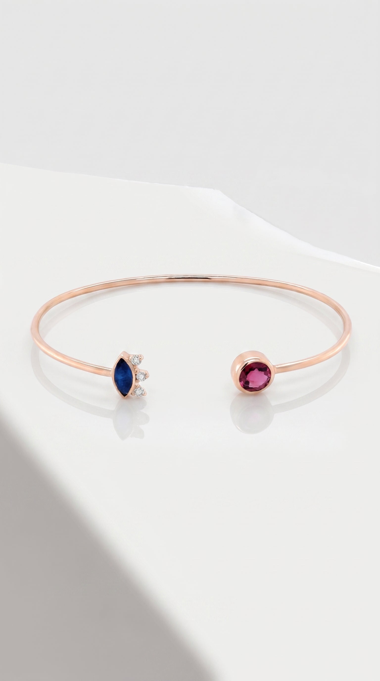 Tourmaline Sapphire Marquise Bangle