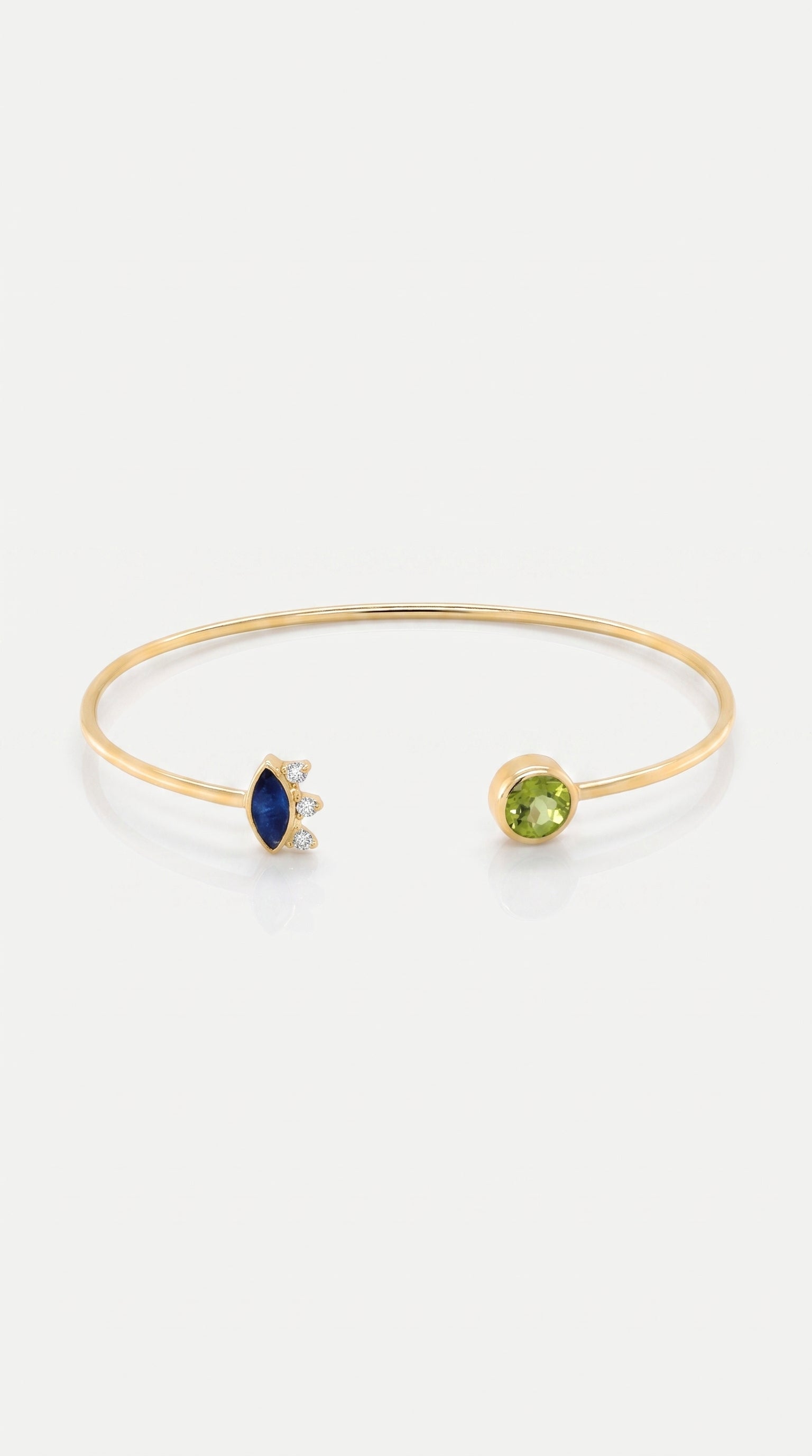 Peridot Sapphire Marquise Bangle