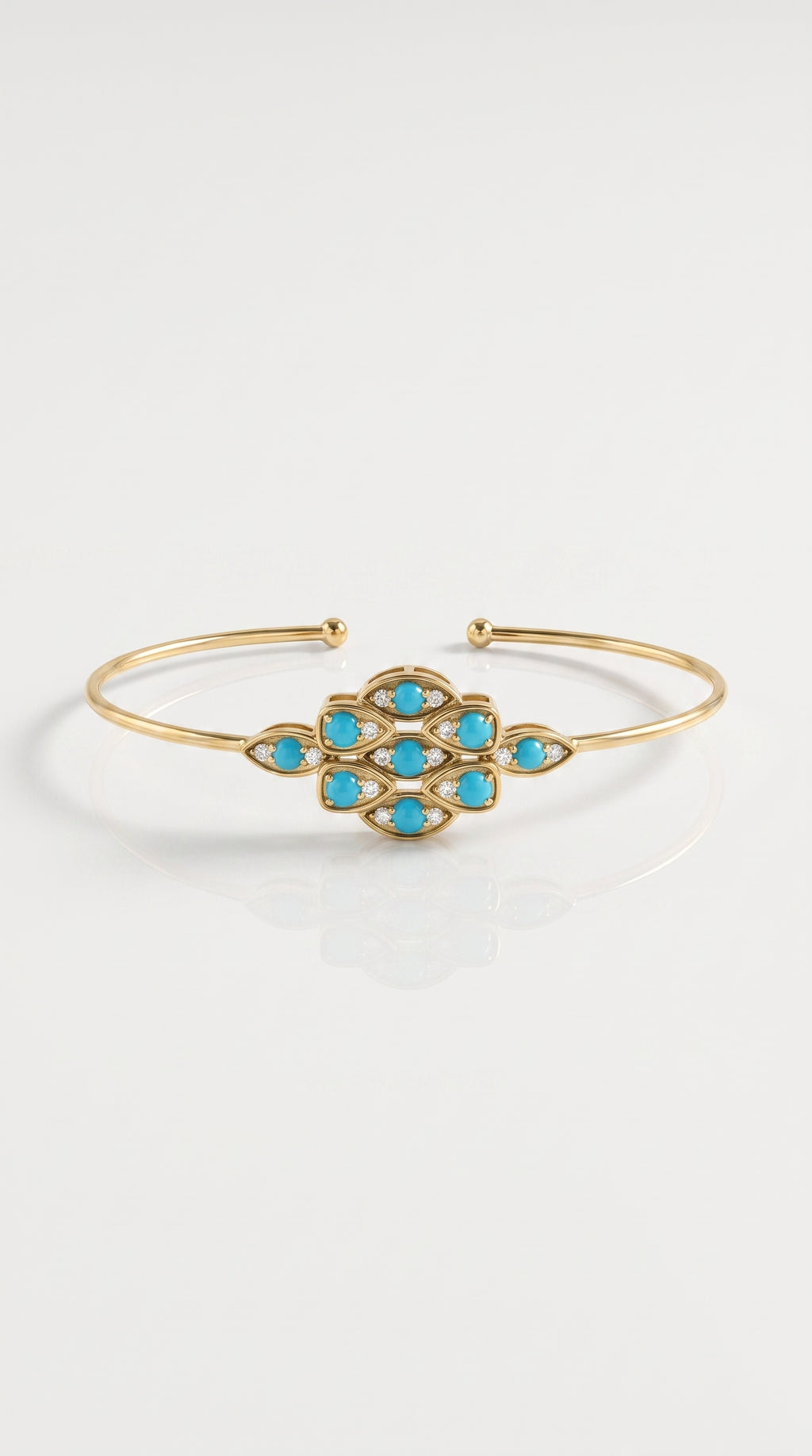 Turquoise Diamond Bloom Bangle