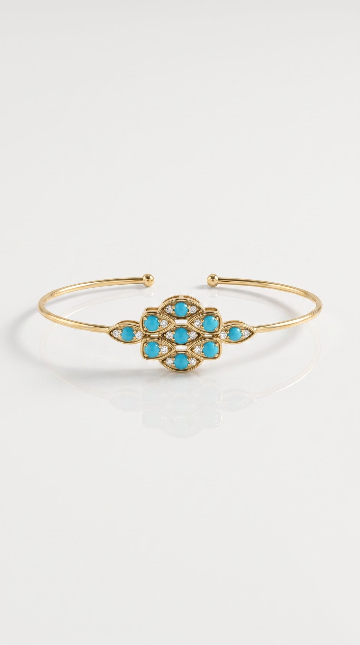 Turquoise Diamond Bloom Bangle