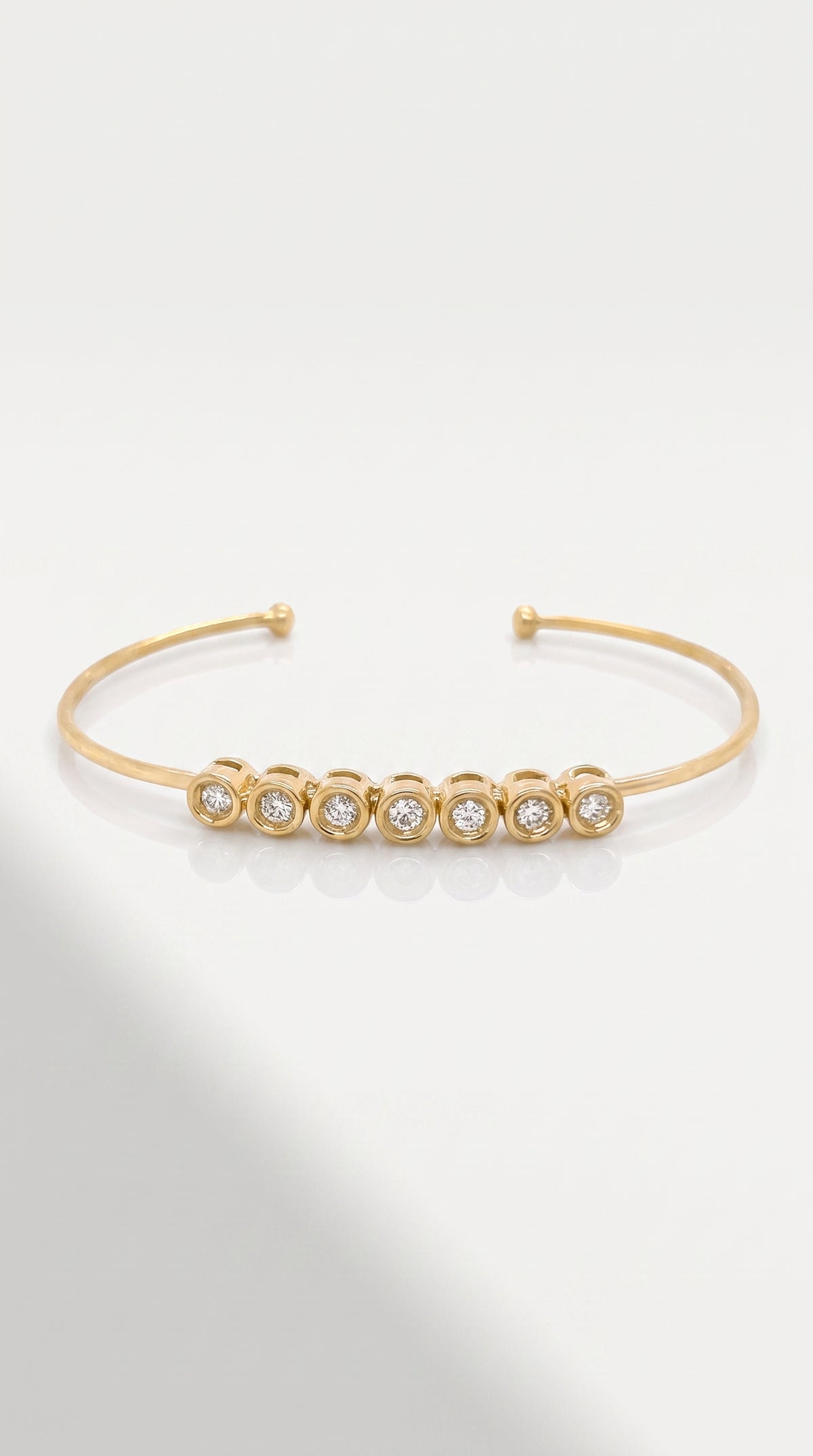 Seven Diamond Bezel Bangle