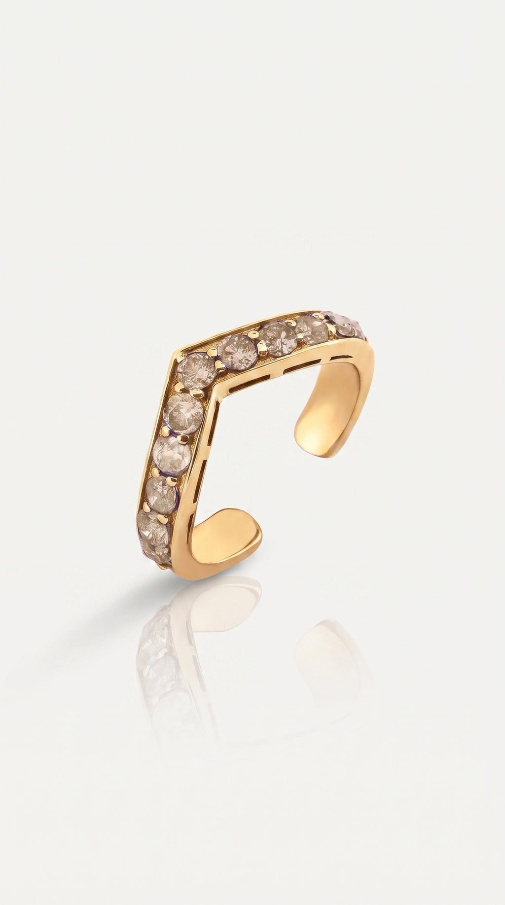 Brown Diamond Ring Cuff