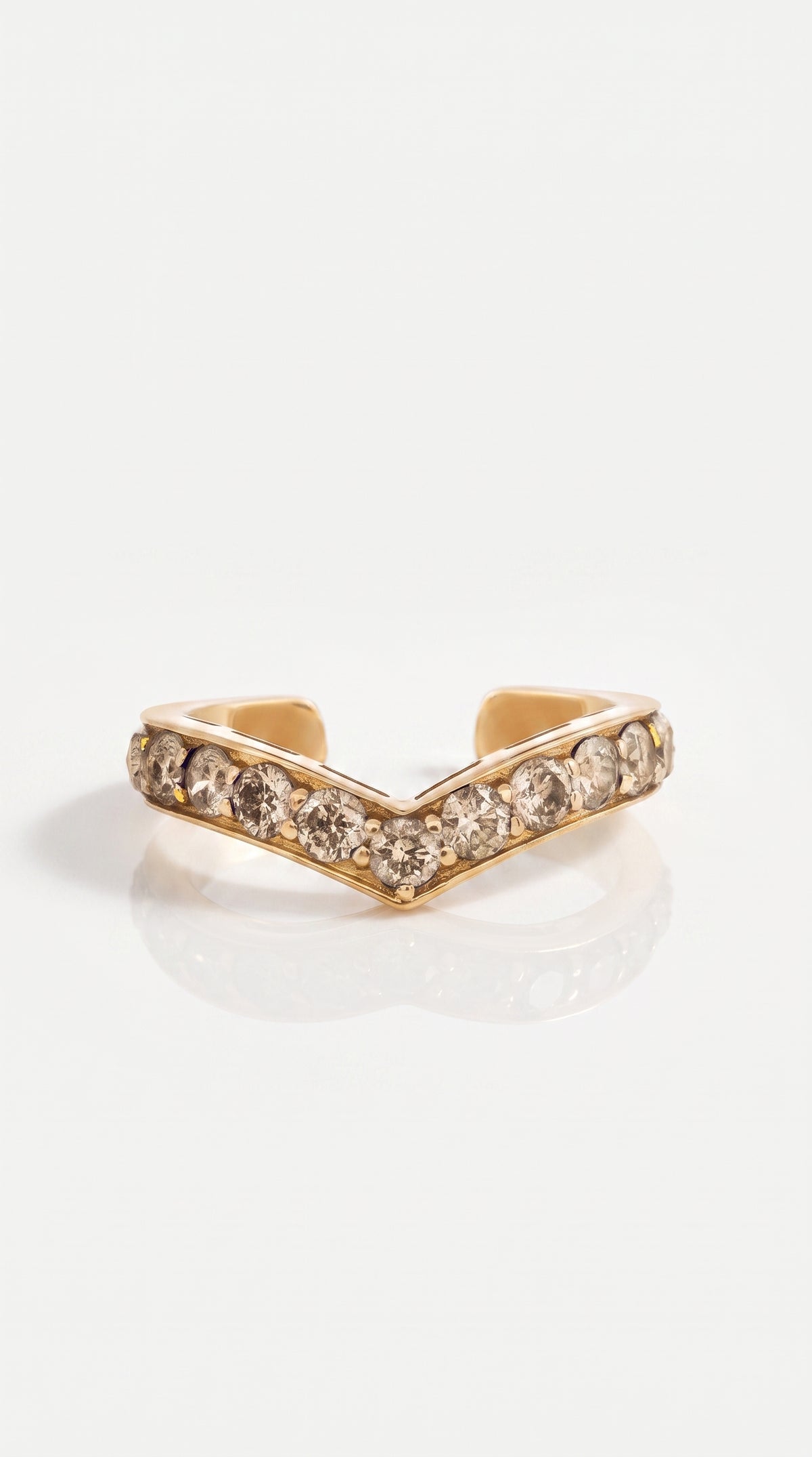 Brown Diamond Ring Cuff