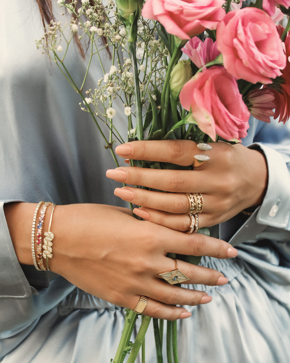 Brown Diamond Ring Cuff