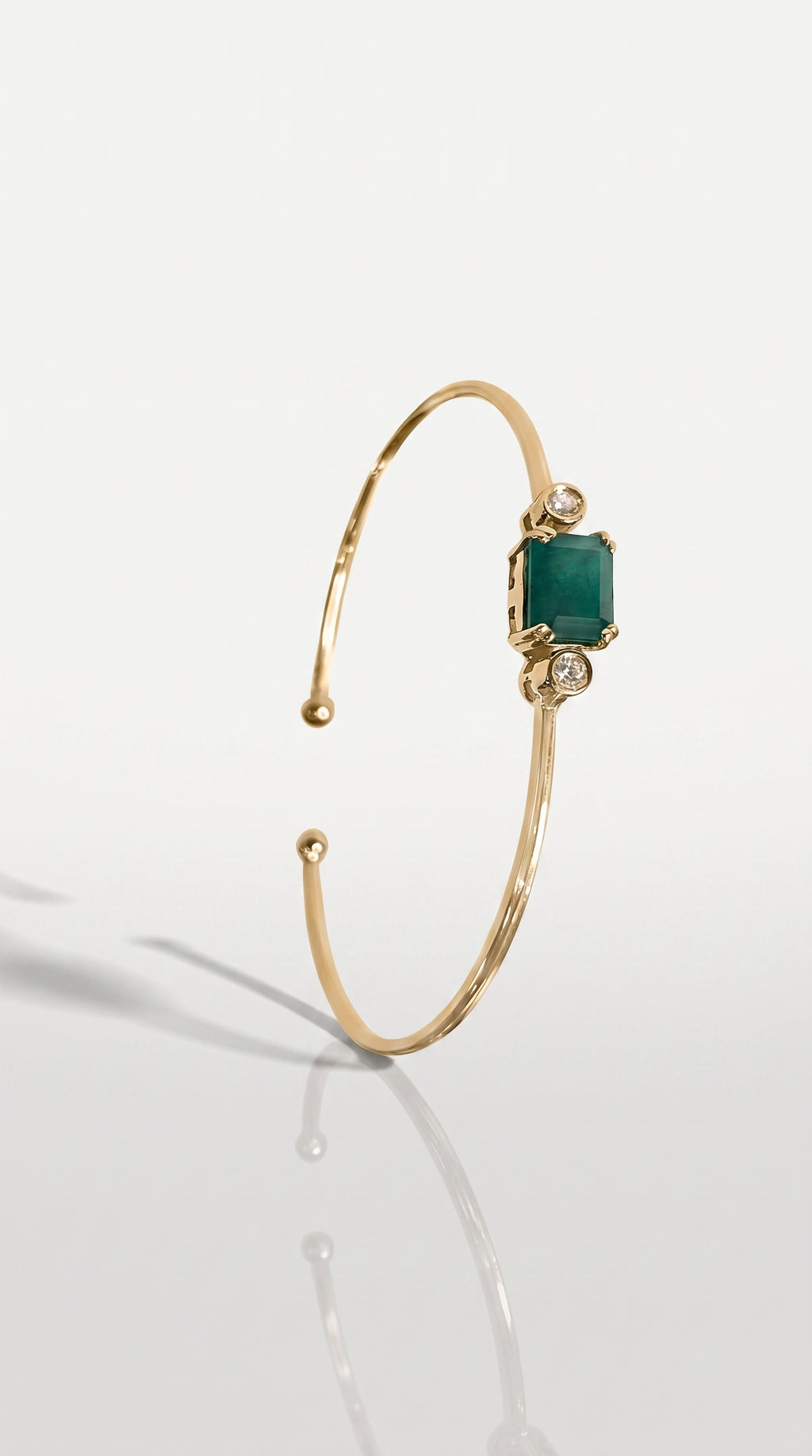 Emerald Double Diamond Bangle