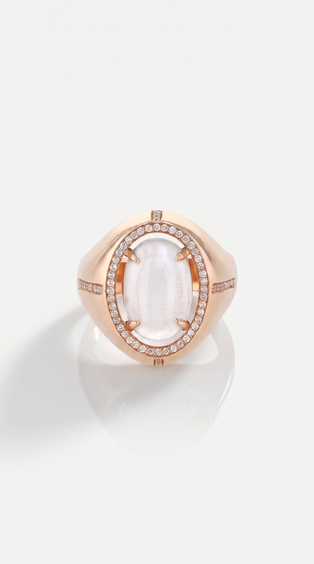 Moonstone Diamond Pave Ring