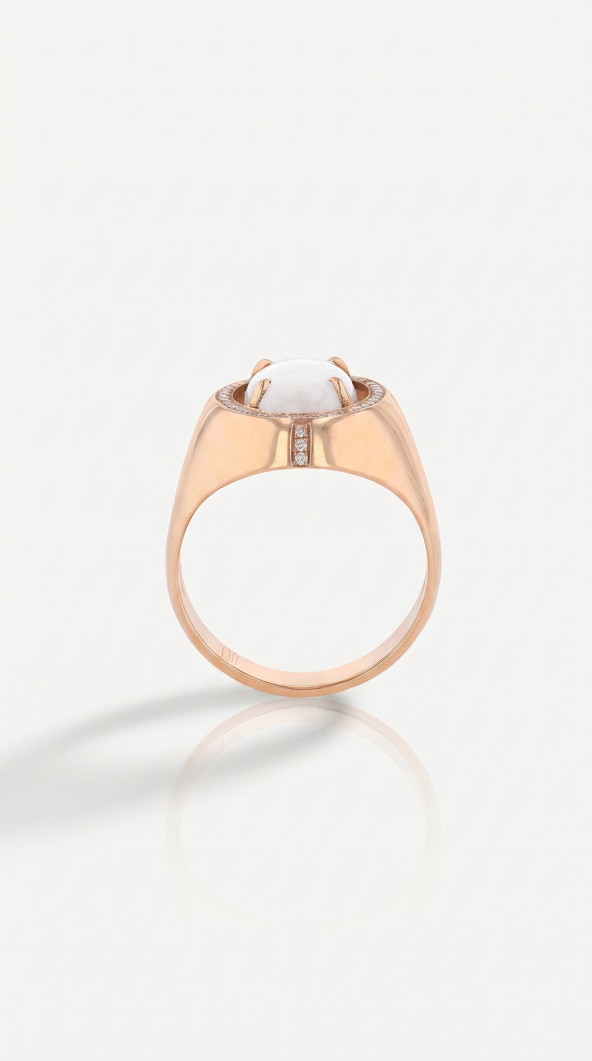 Moonstone Diamond Pave Ring