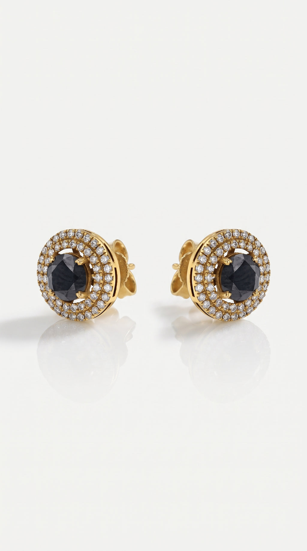 Black White Diamond Studs