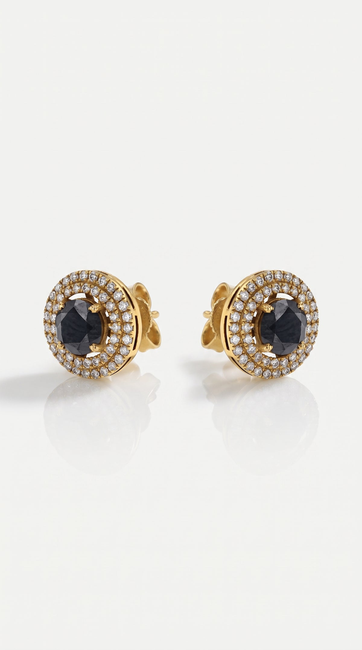 Black White Diamond Studs
