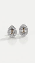 Brown Pear Diamond Studs