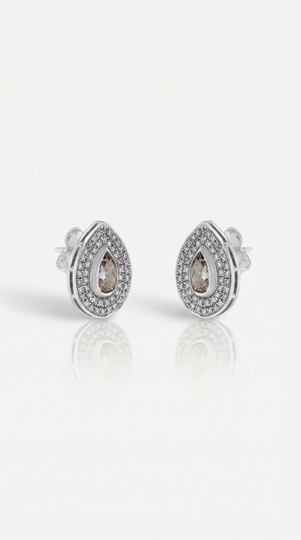 Brown Pear Diamond Studs