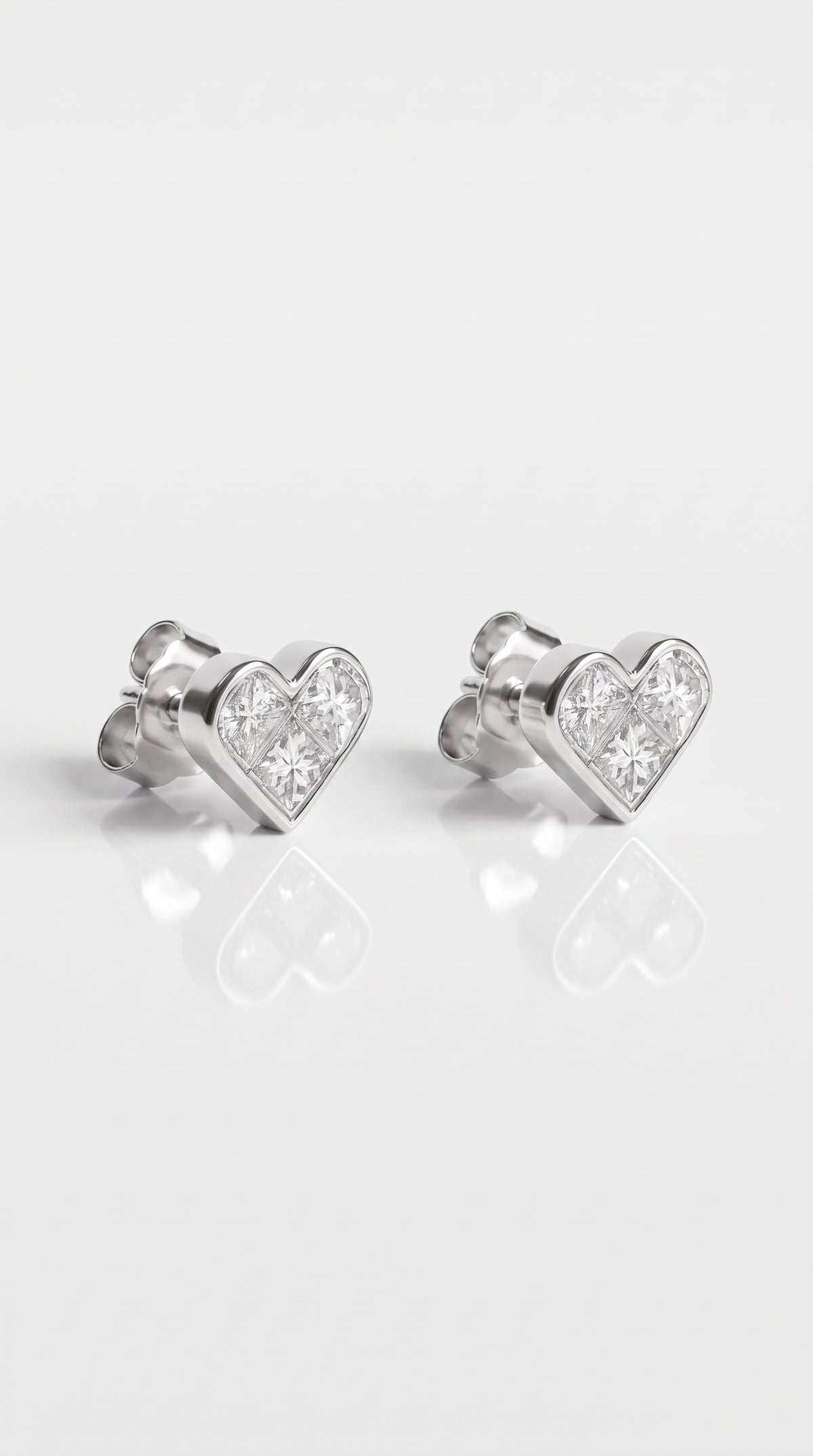 Princess Heart Illusion Studs
