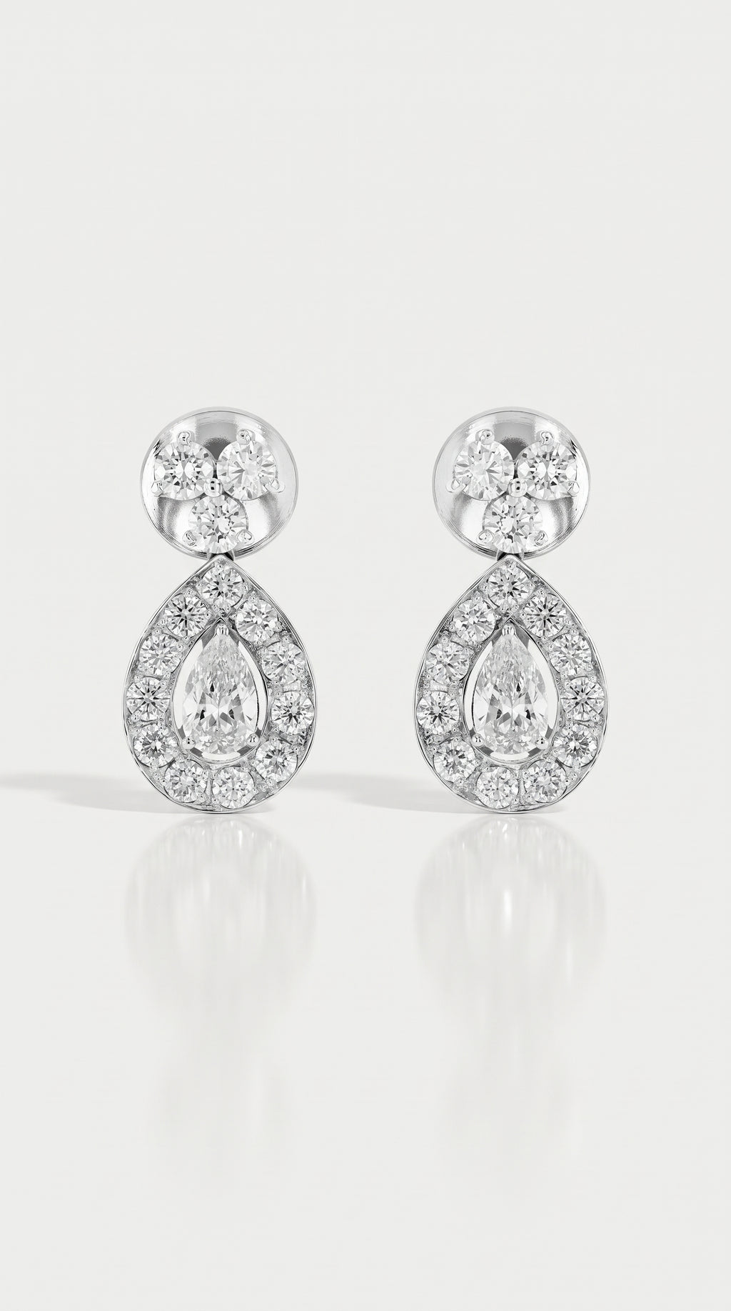 Pansy Diamond Pear Earrings