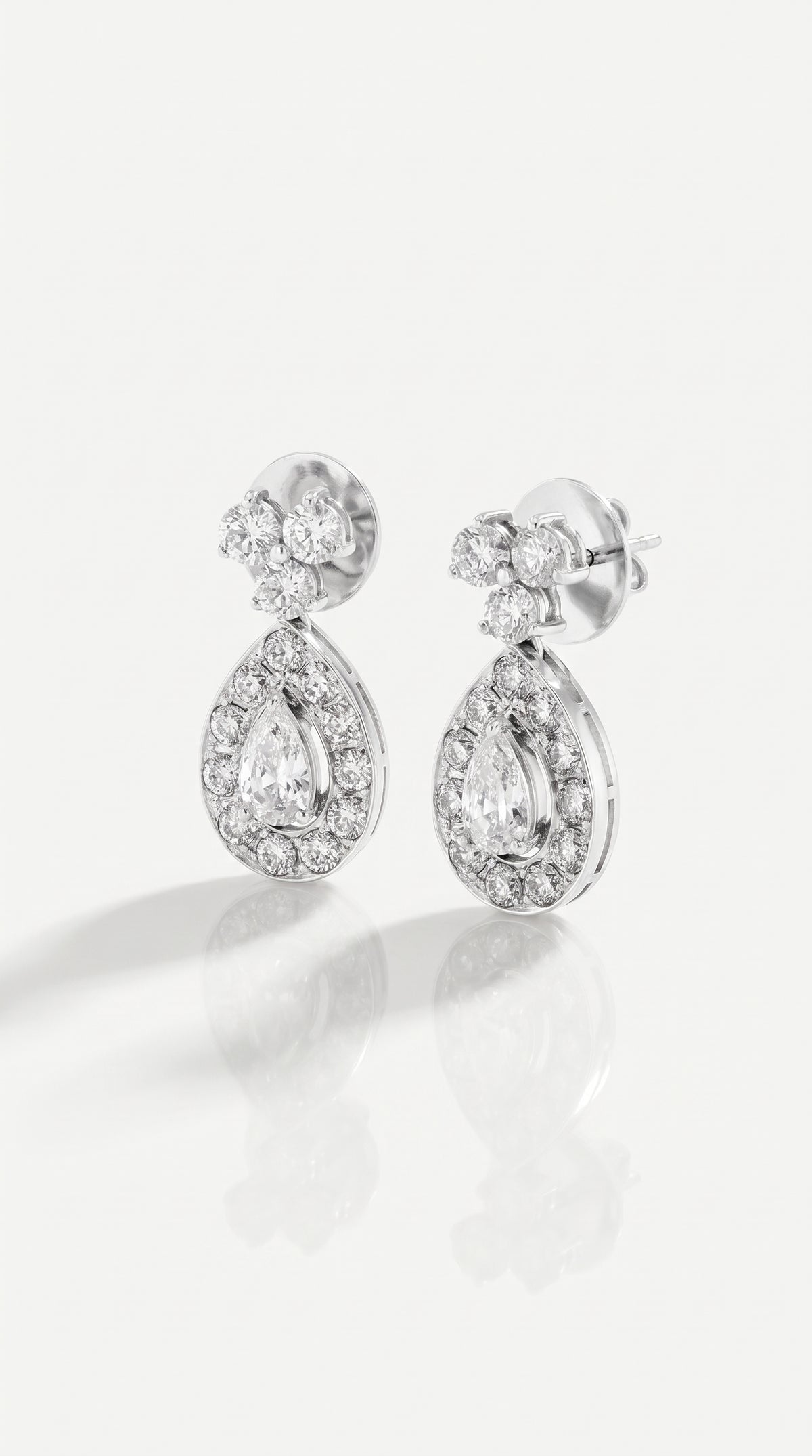 Pansy Diamond Pear Earrings