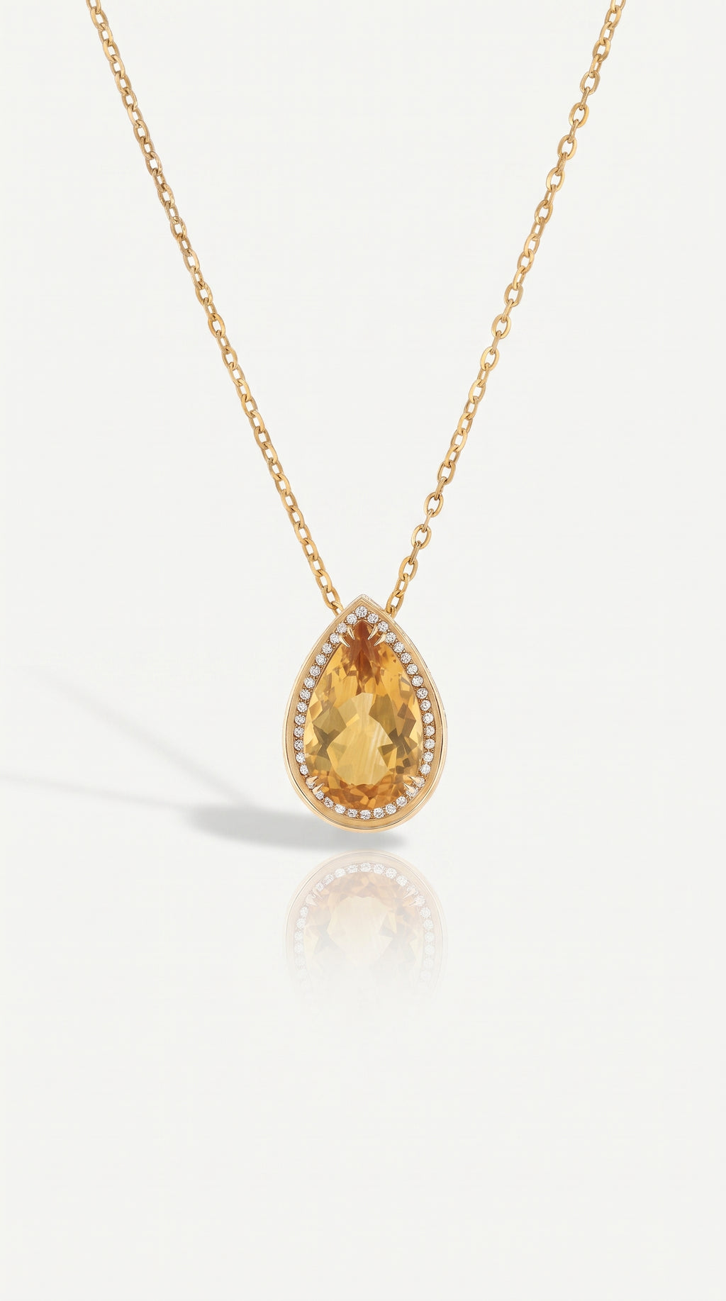 Citrine Diamond Pave Pendant