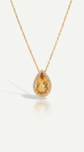Citrine Diamond Pave Pendant