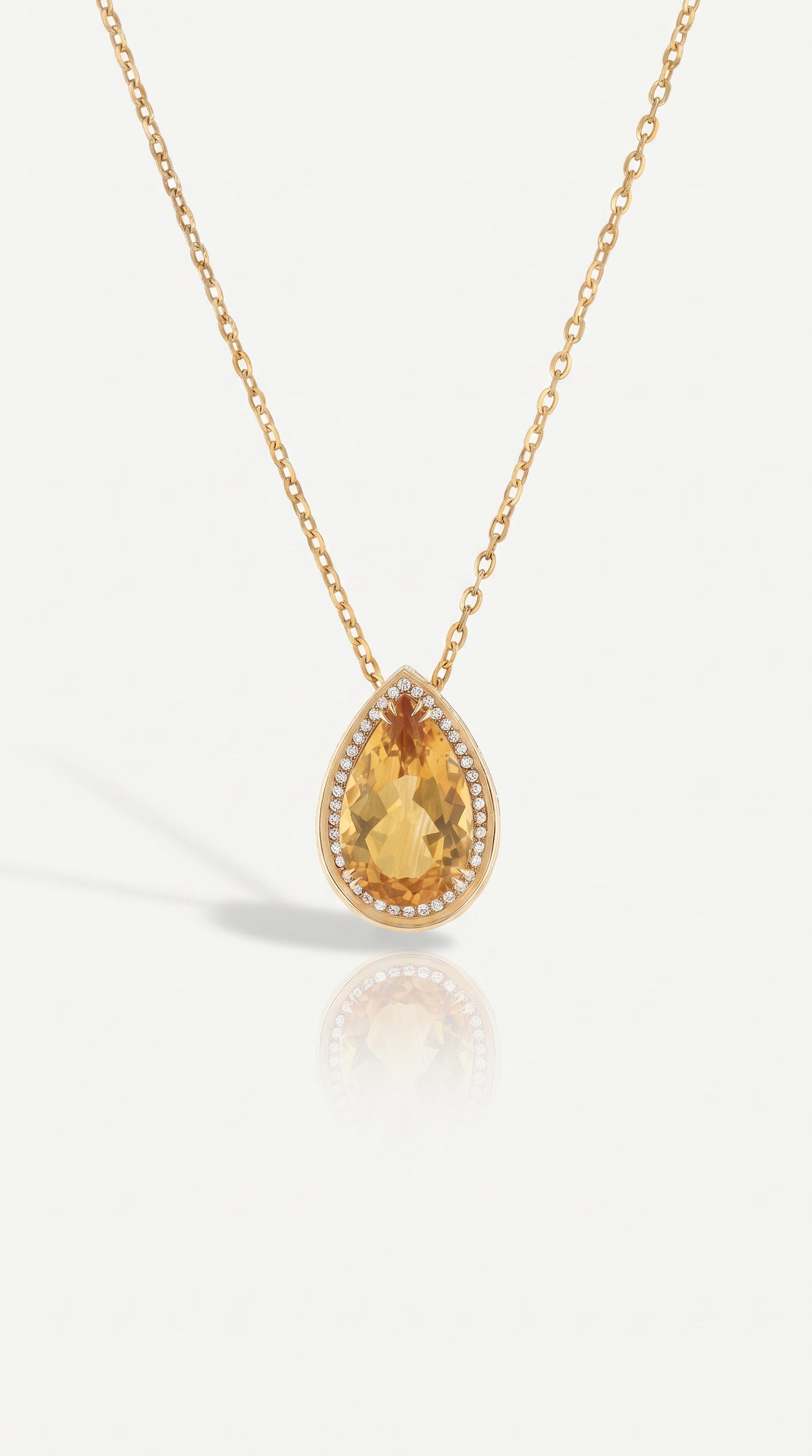 Citrine Diamond Pave Pendant