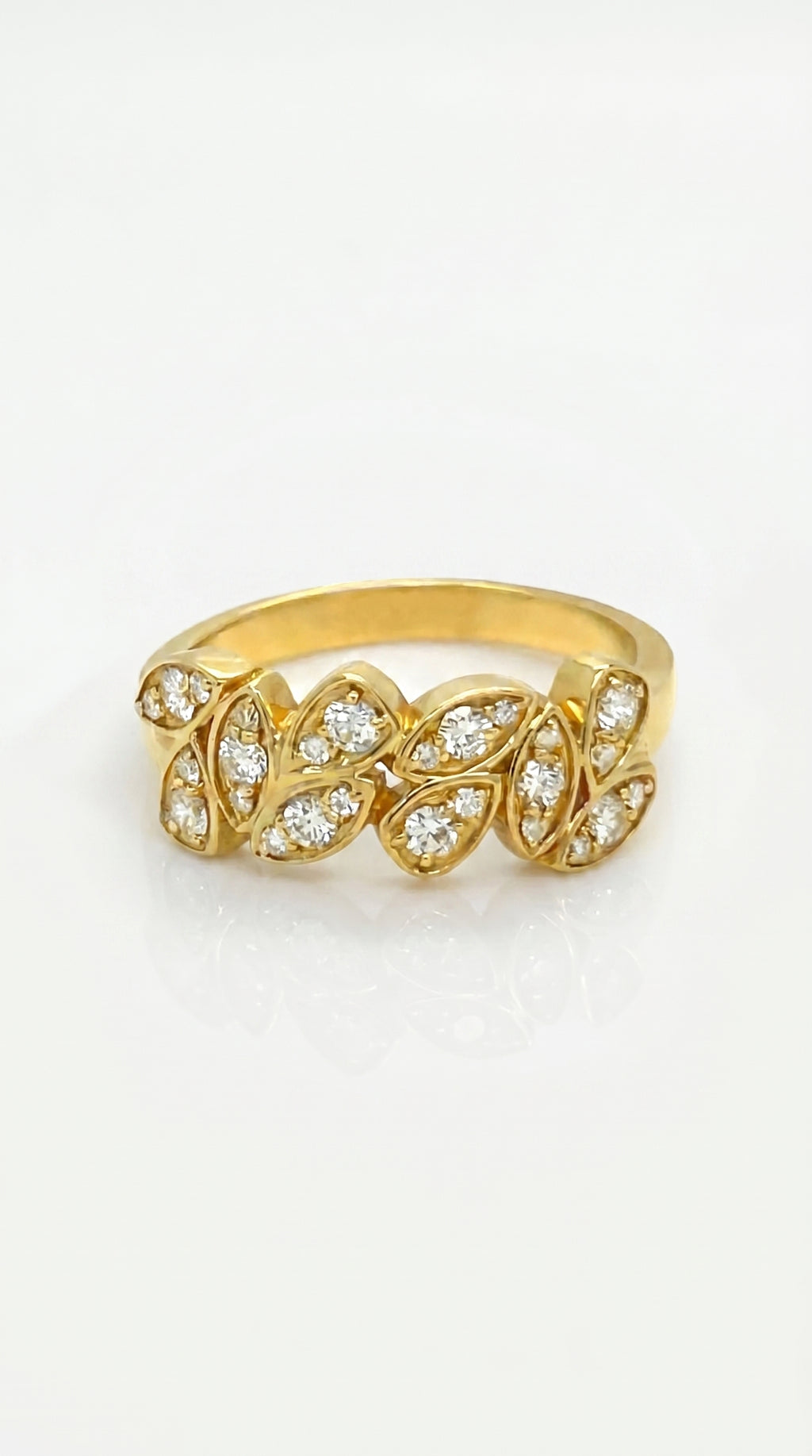 Diamond Leaf Bloom Ring