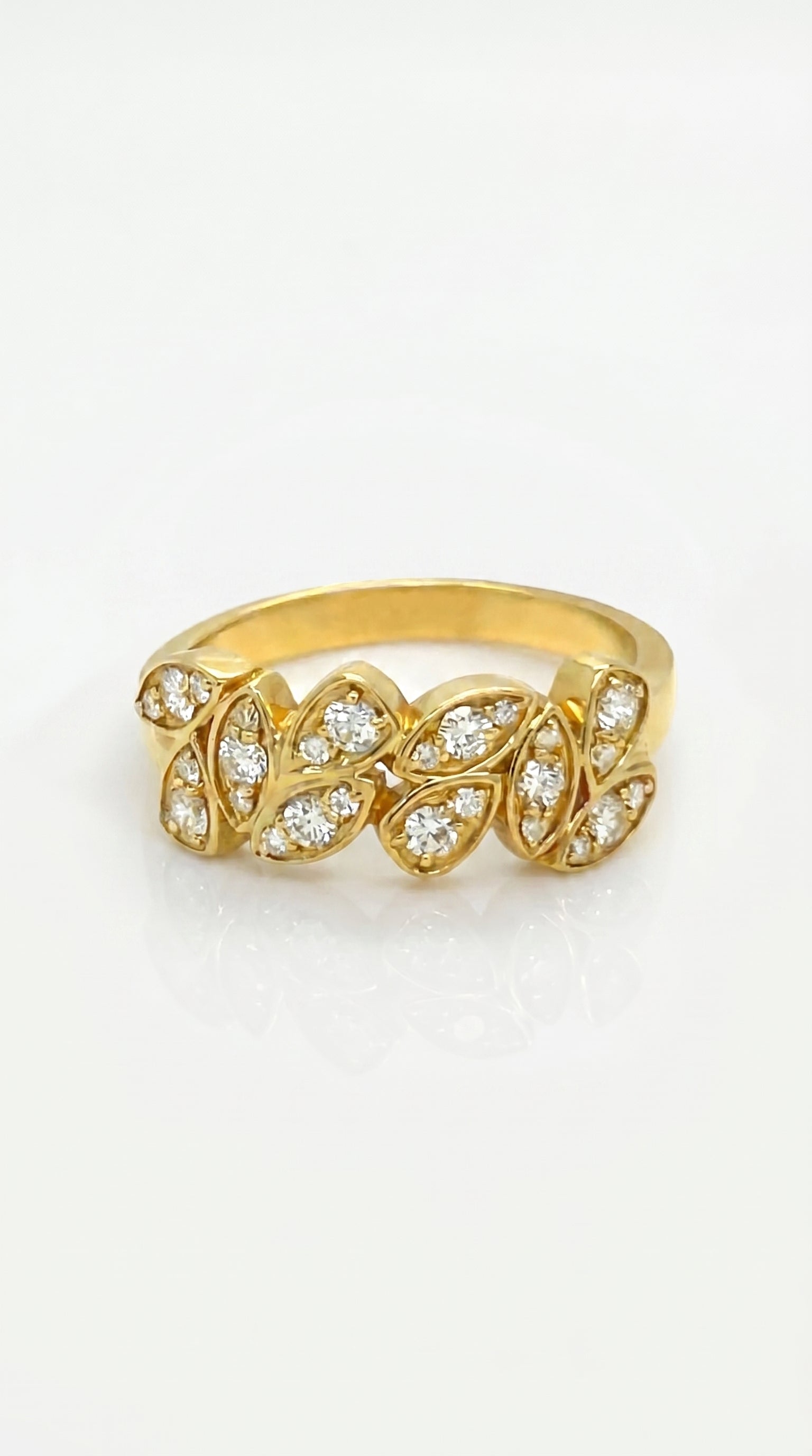 Diamond Leaf Bloom Ring
