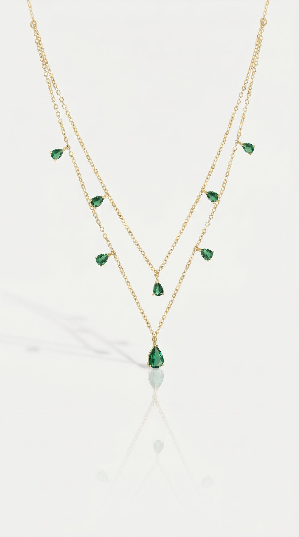 Green Emerald Flare Necklace
