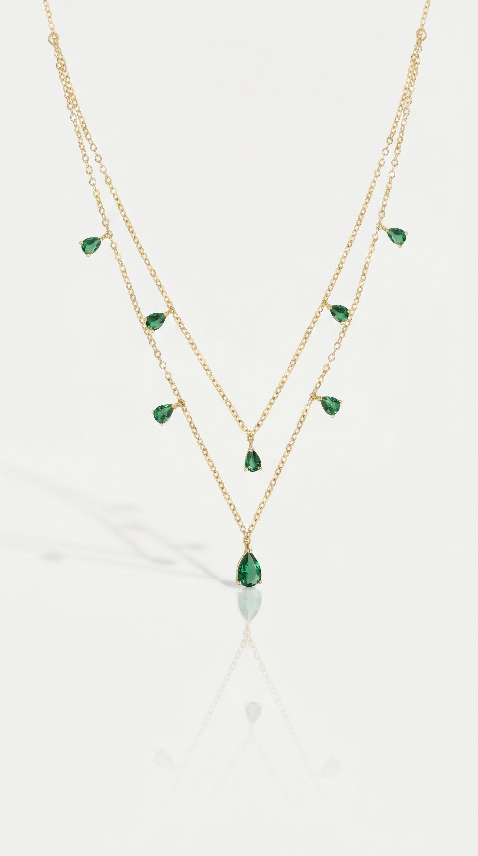 Green Emerald Flare Necklace