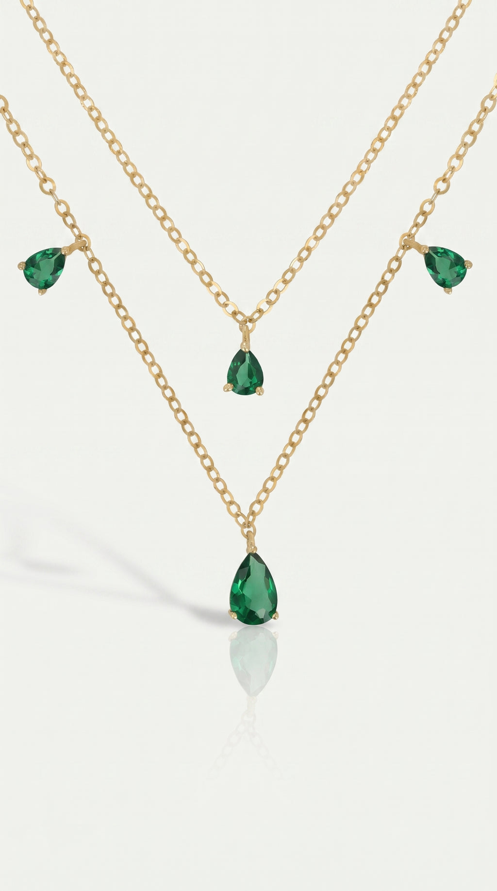 Green Emerald Flare Necklace