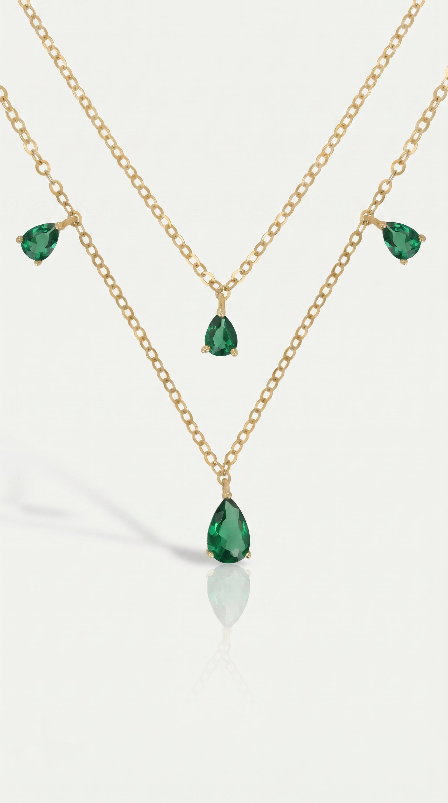 Green Emerald Flare Necklace