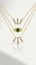 Tzavorite Diamond Layered Necklace