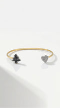 Diamond Heart Cedar Bangle