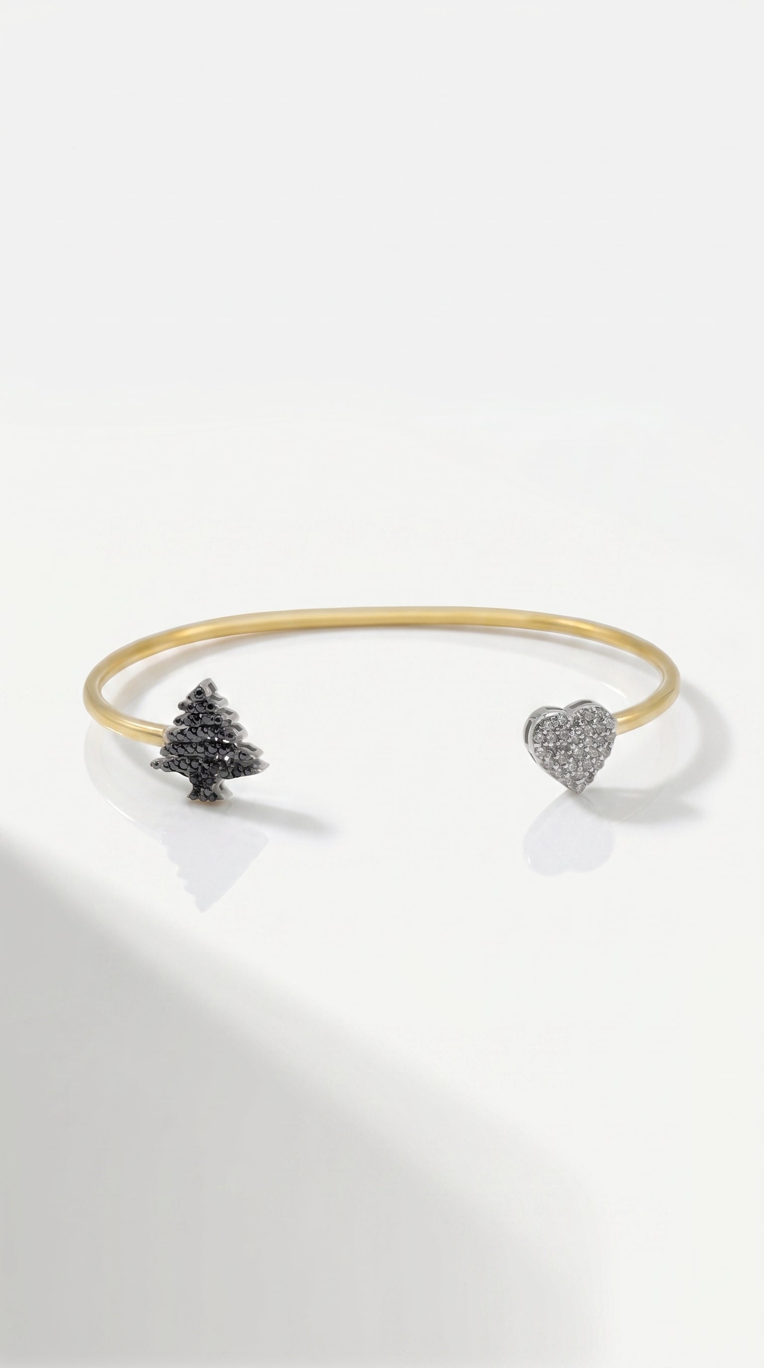 Diamond Heart Cedar Bangle