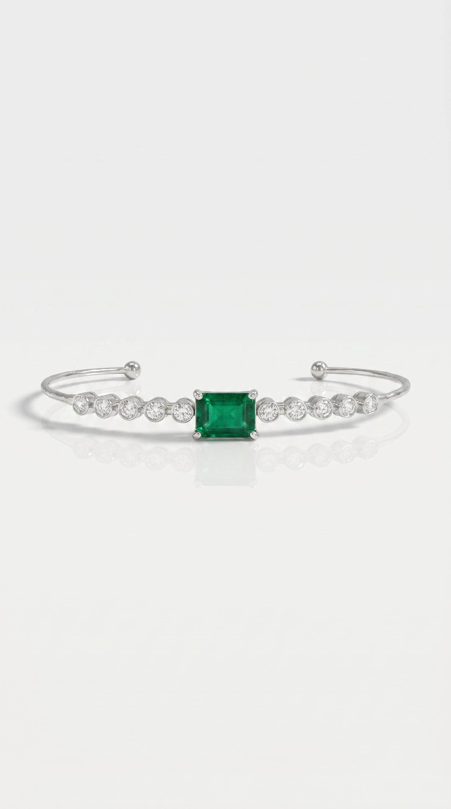 Emerald Diamond Bezel Bangle