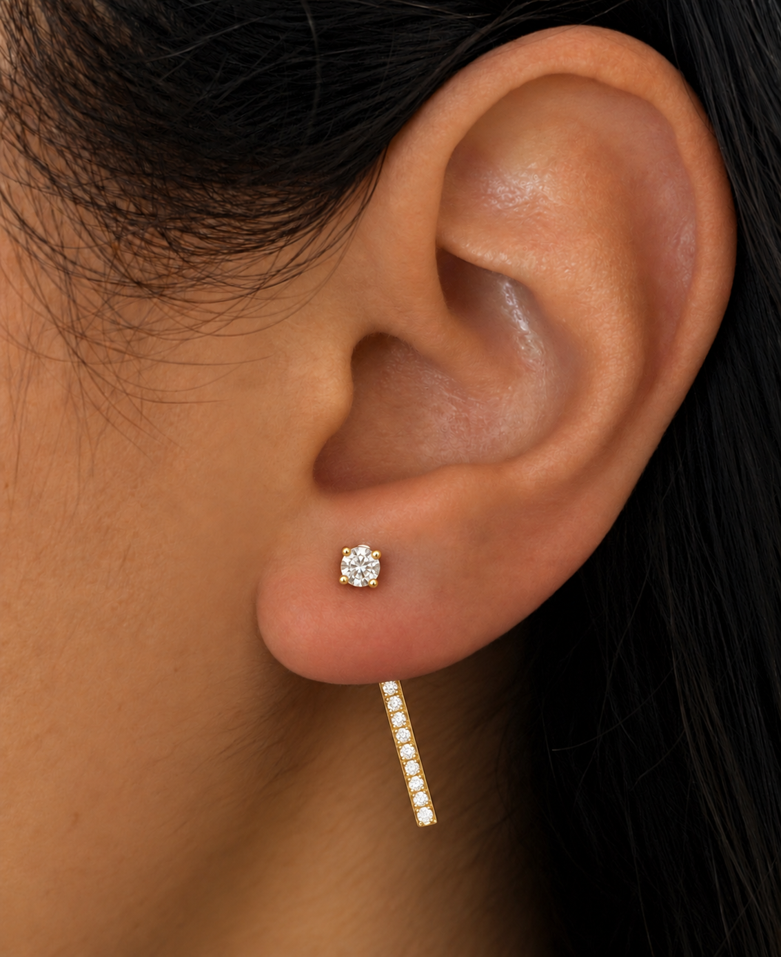 Diamond Sword Hoop Earrings