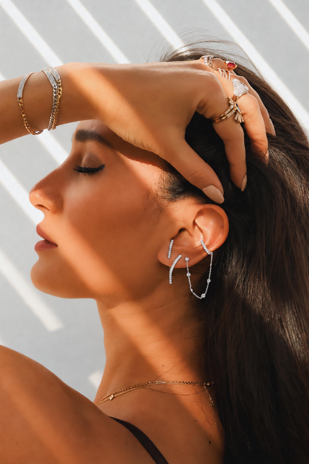 Diamond Sword Hoop Earrings