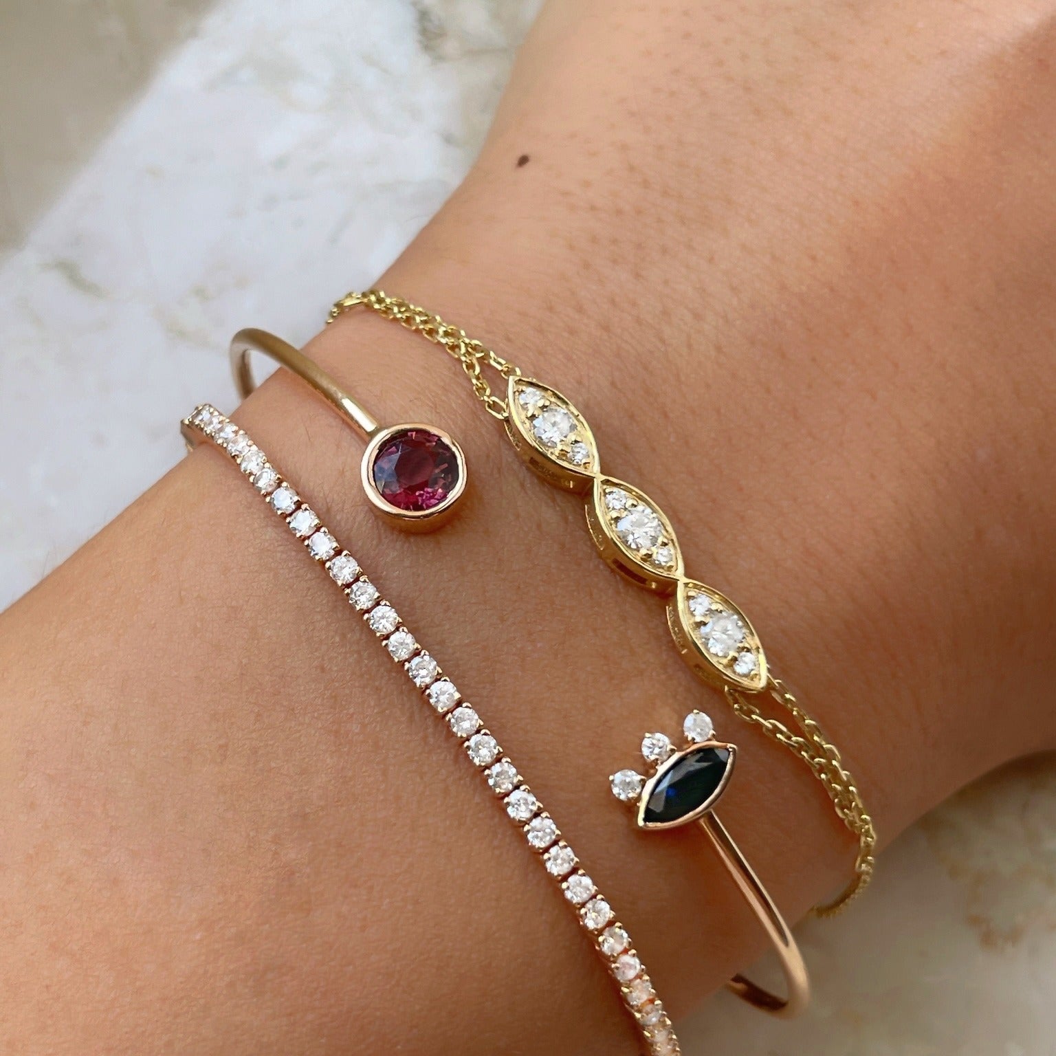 Diamond Marquise Illusion Bracelet