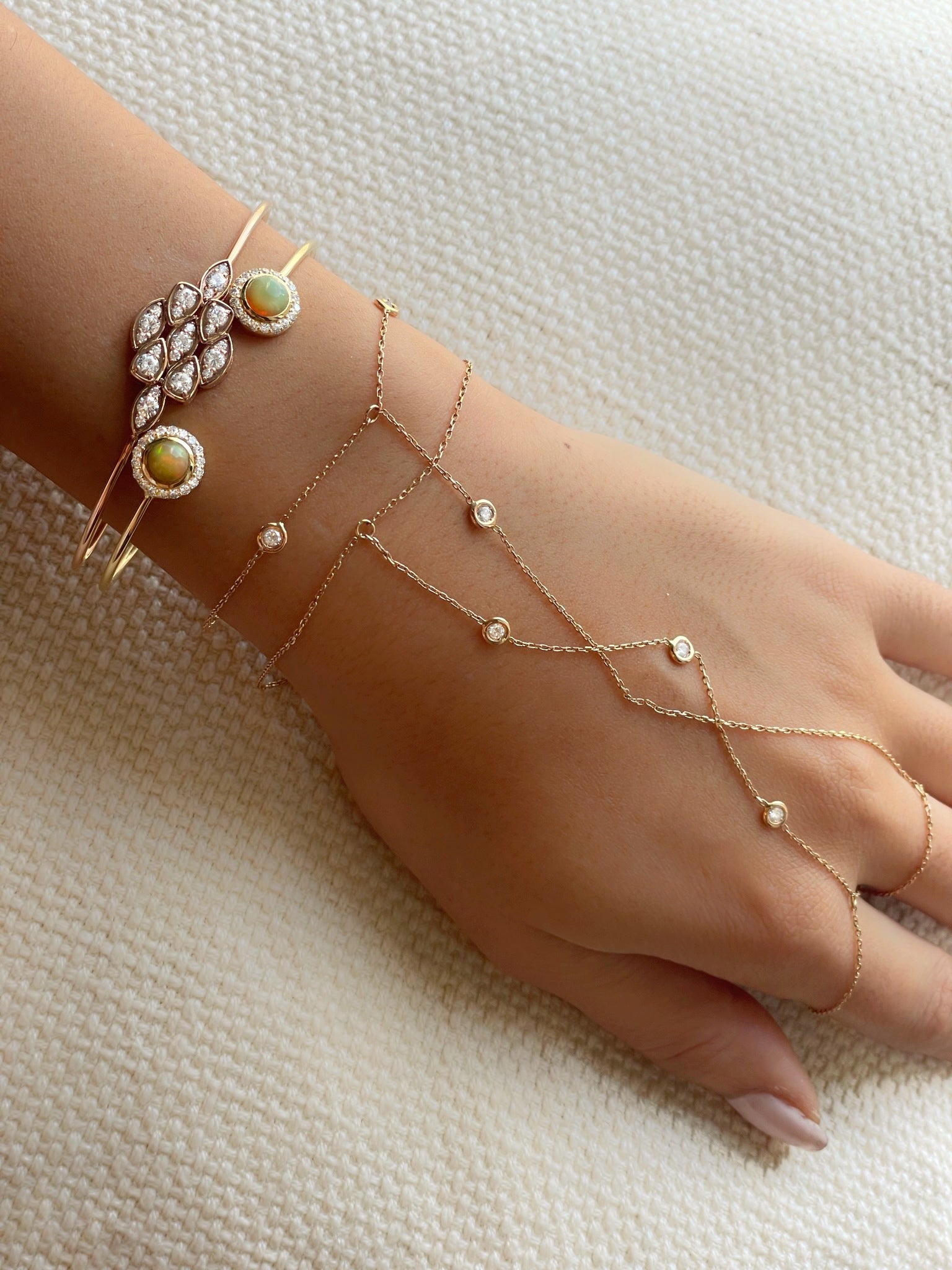 Opal Diamond Pave Bangle