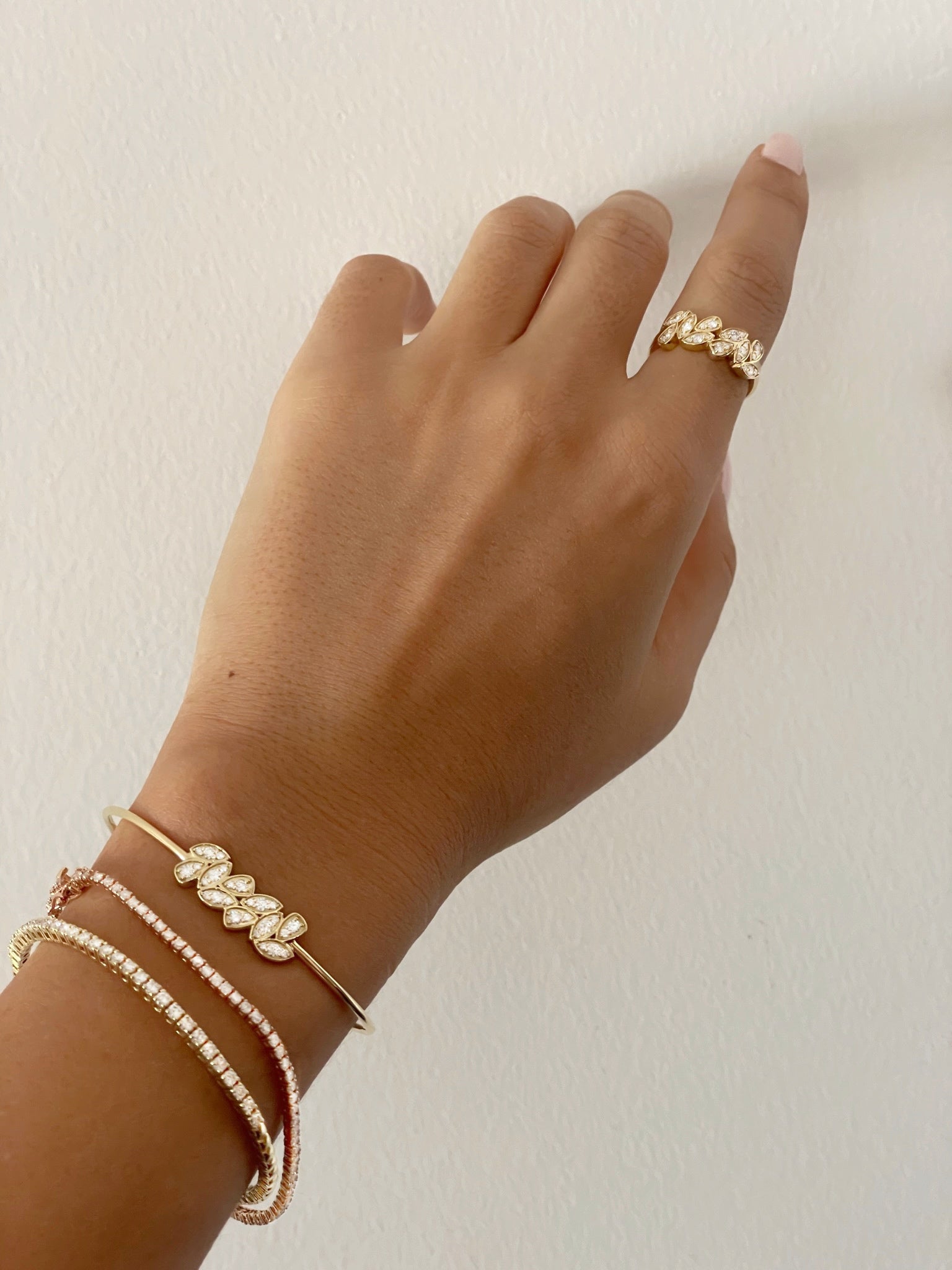 Diamond Half Bloom Bangle