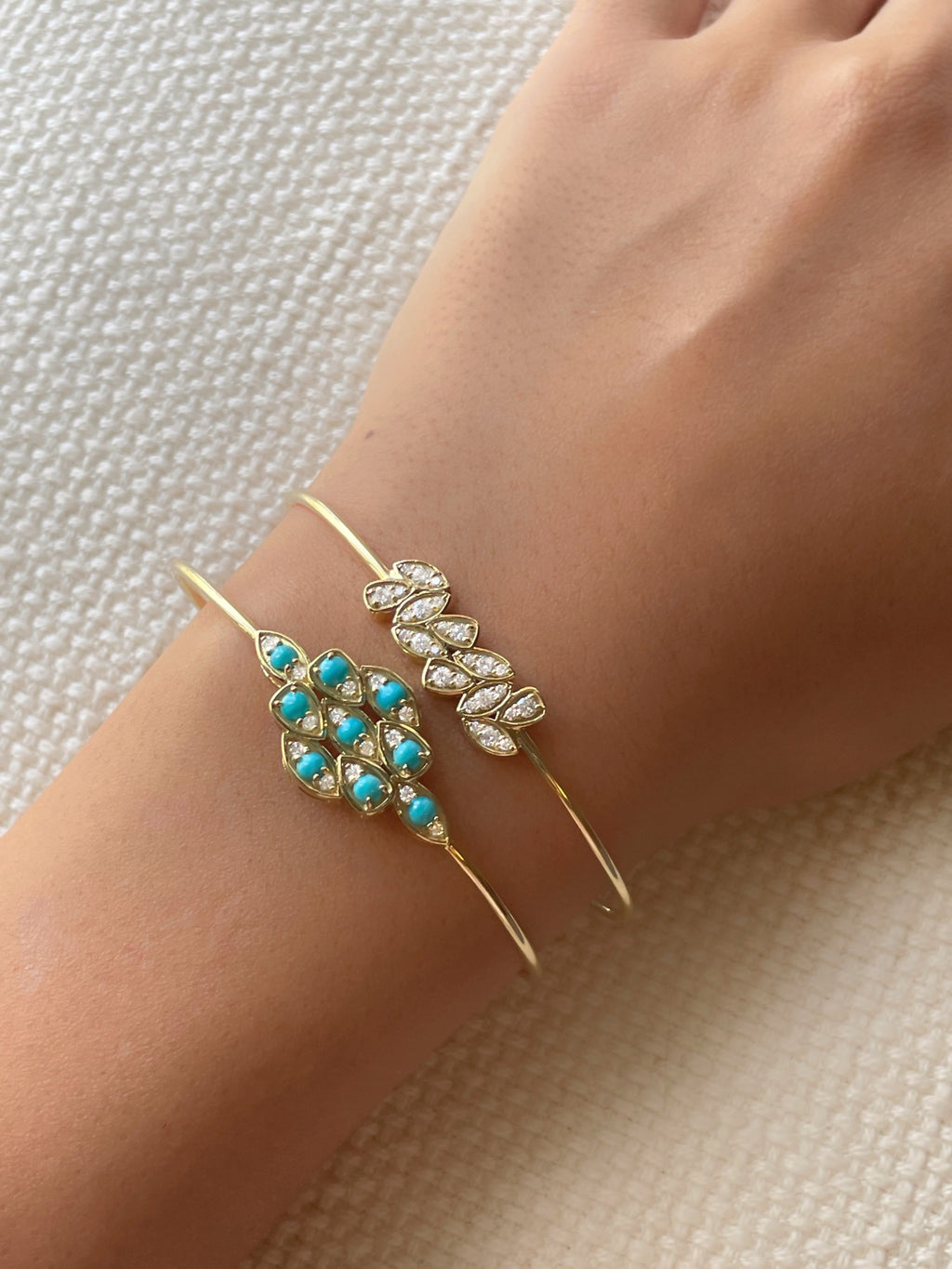 Turquoise Diamond Bloom Bangle