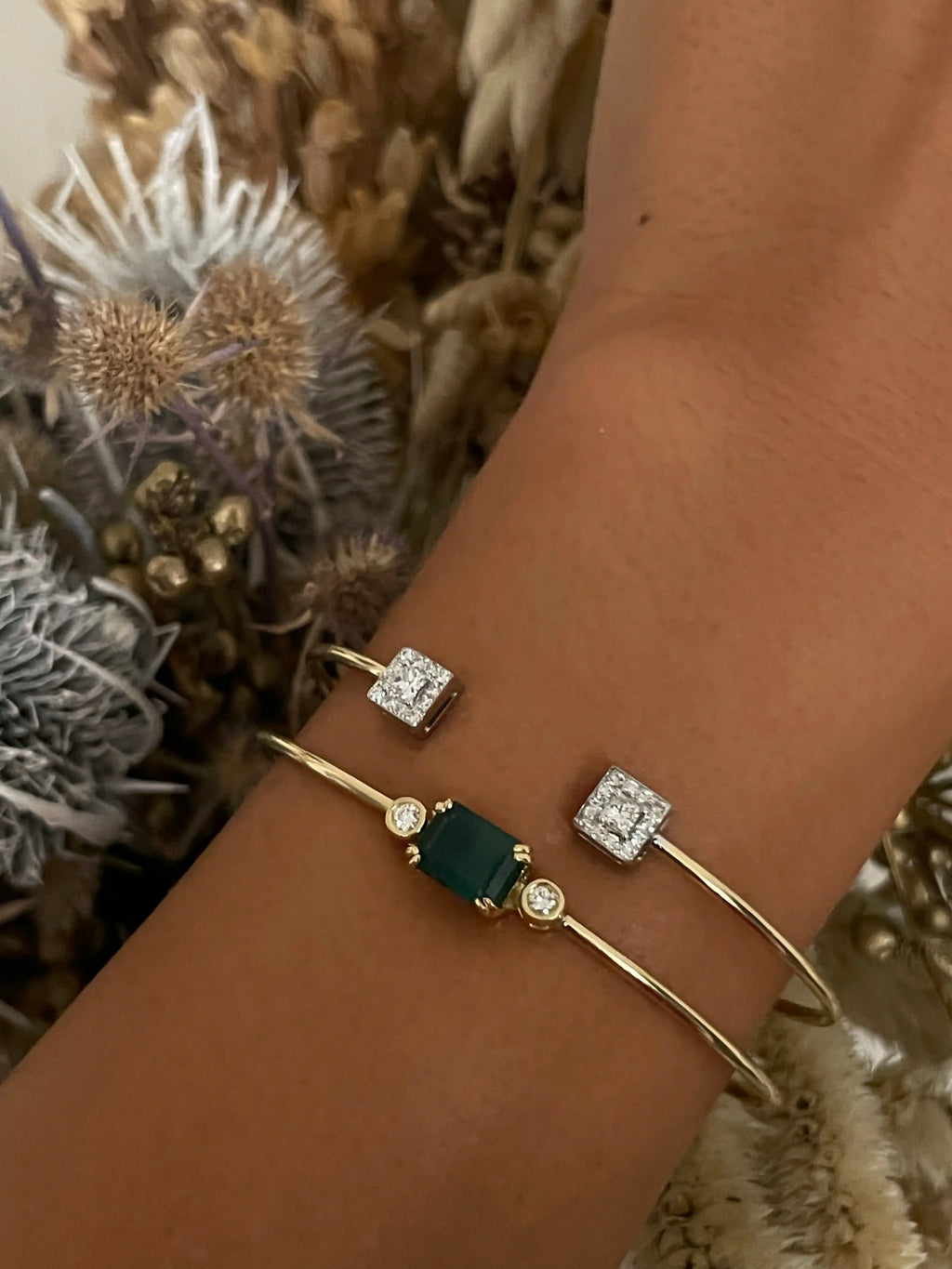 Double Princess Diamond Bangle