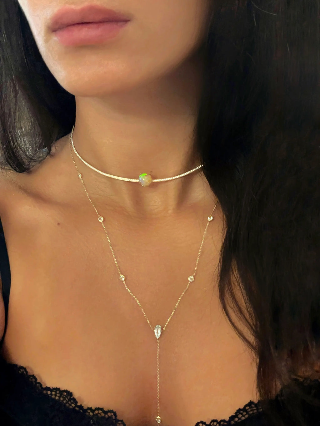 Opal Diamond Pave Choker