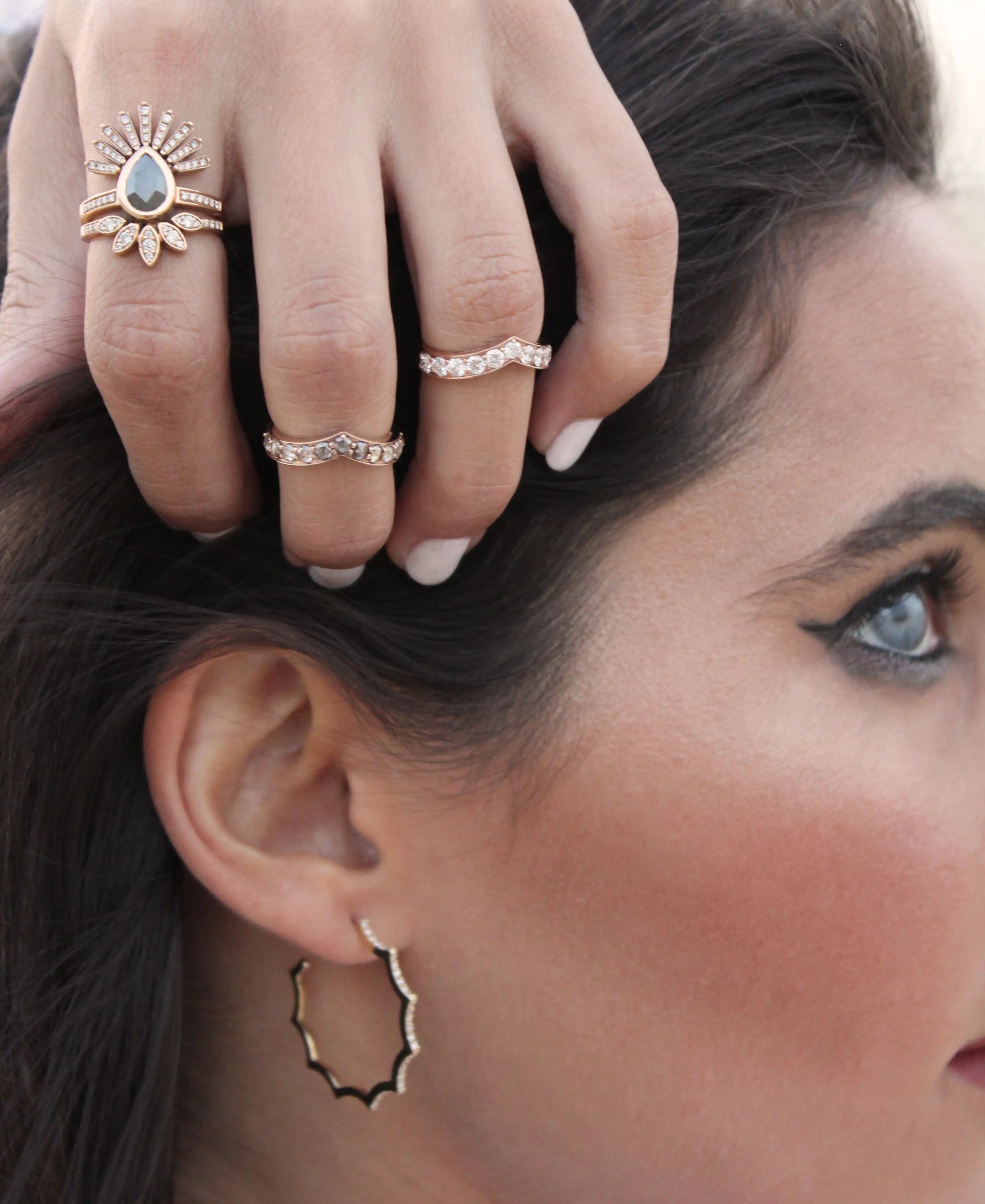 Brown Diamond Ring Cuff