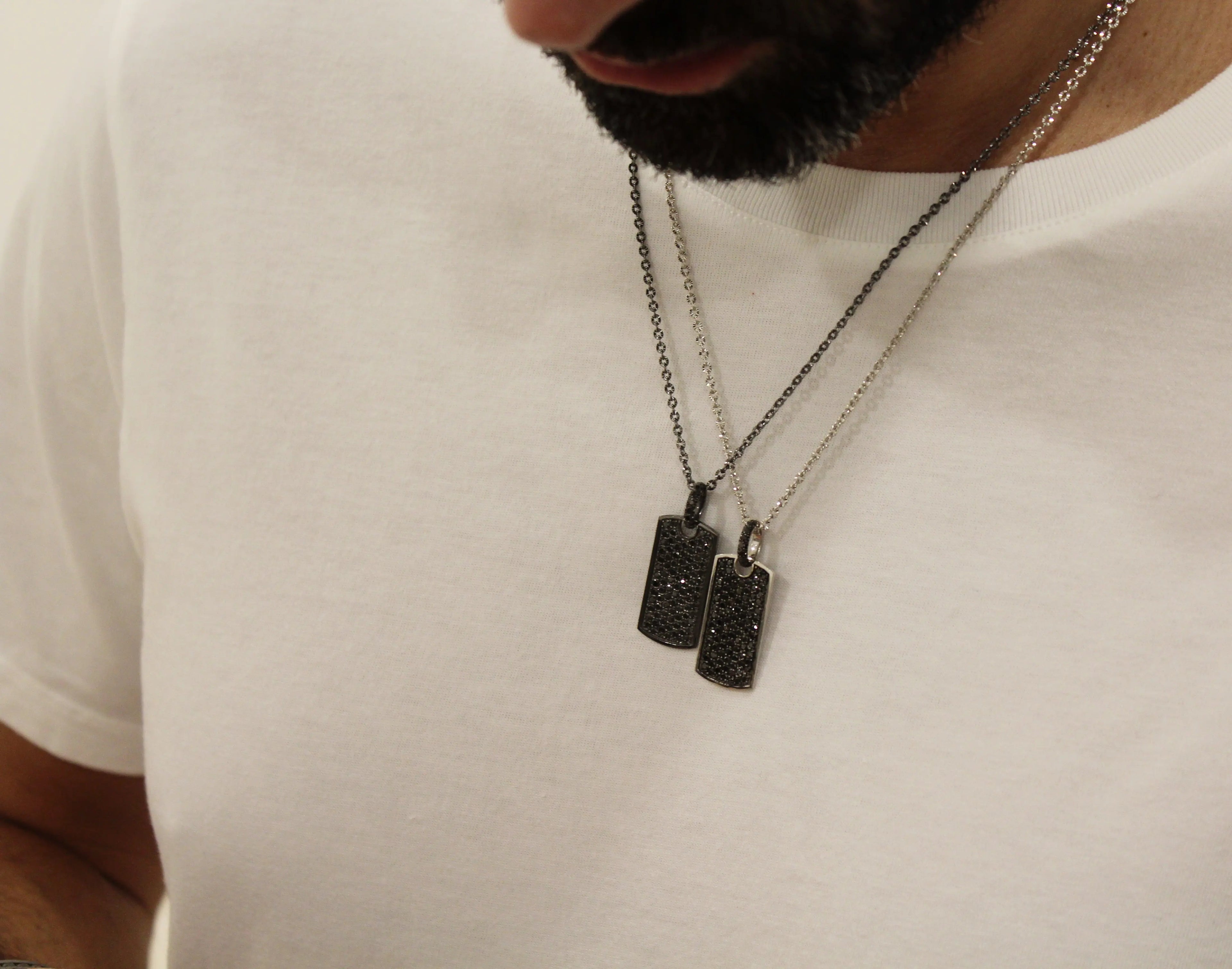 Black on Black Tag Necklace