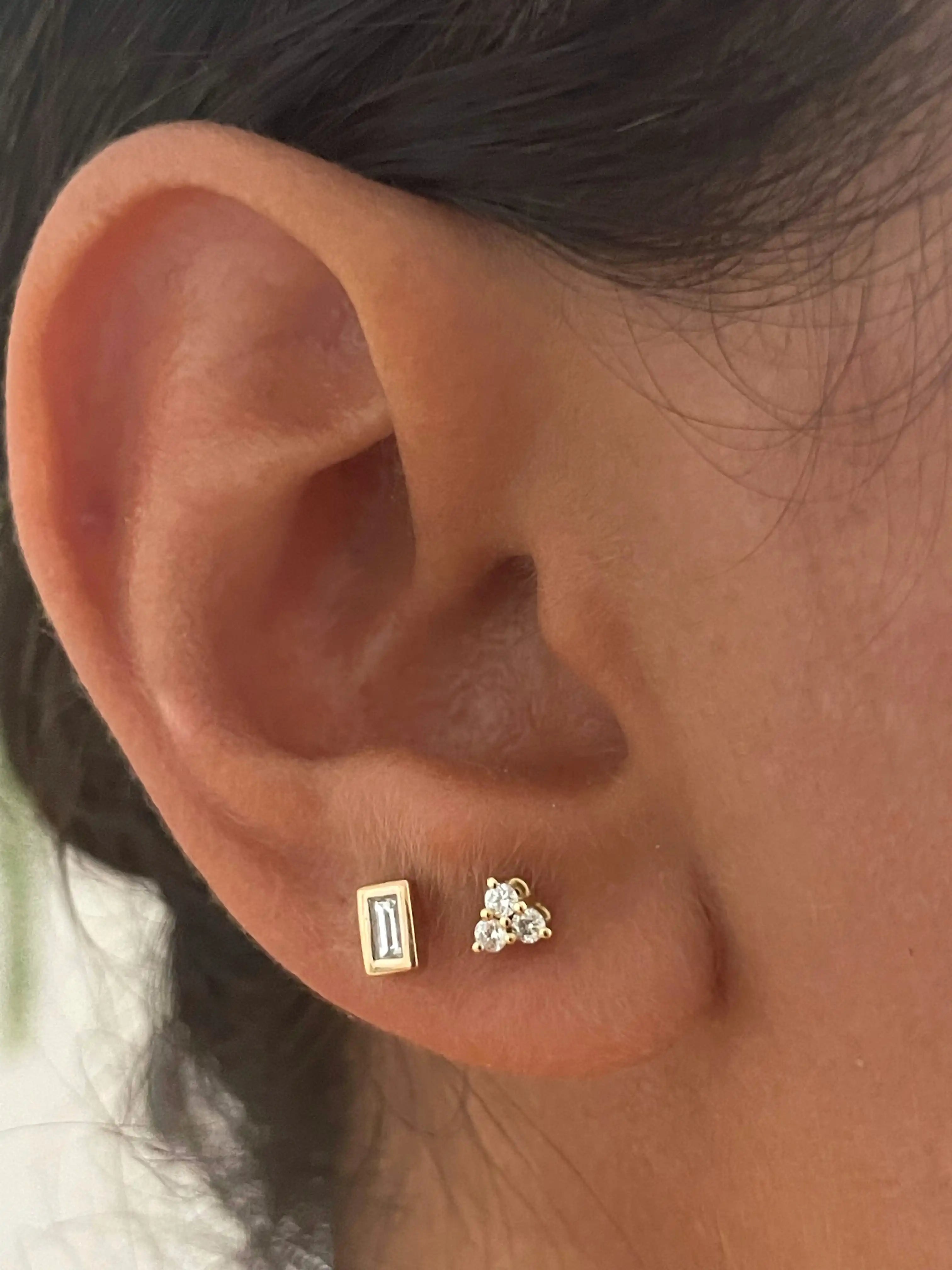 Diamond Trillium Earrings